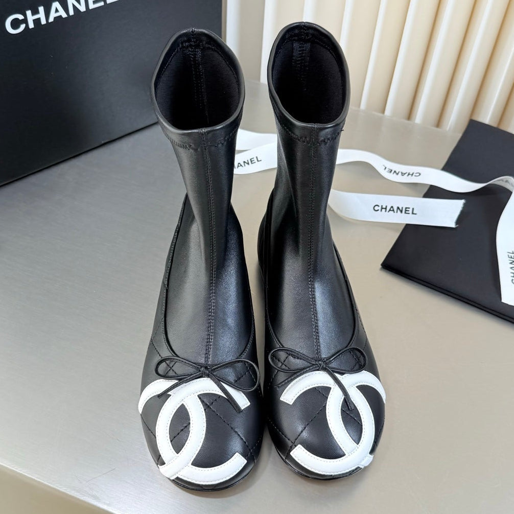 Chanel 2026 Double C Toe Ankle Boots Suede Leather 123420