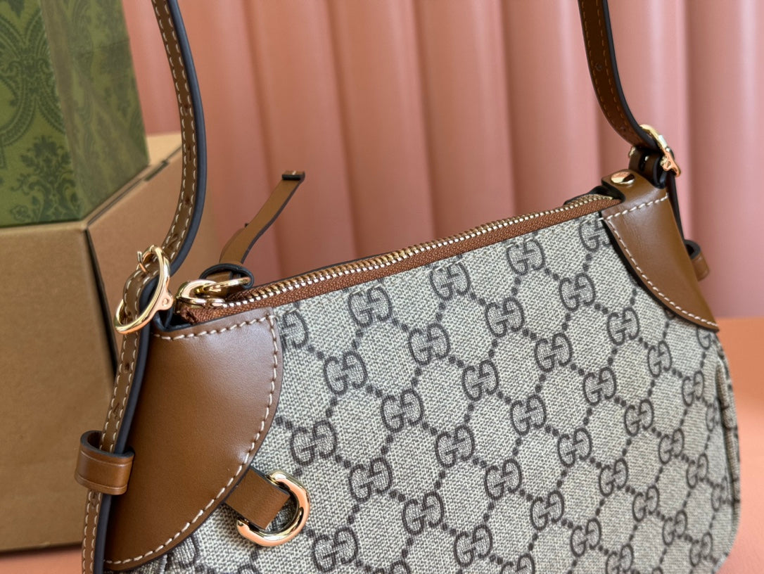 Gucci Ophidia 24.5cm Bag Ebony Brown Canvas 248564