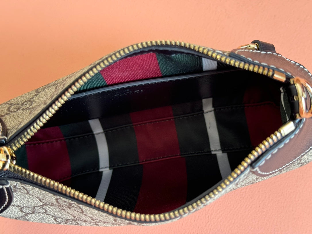 Gucci Ophidia 24.5cm Bag Ebony Black Canvas 248561
