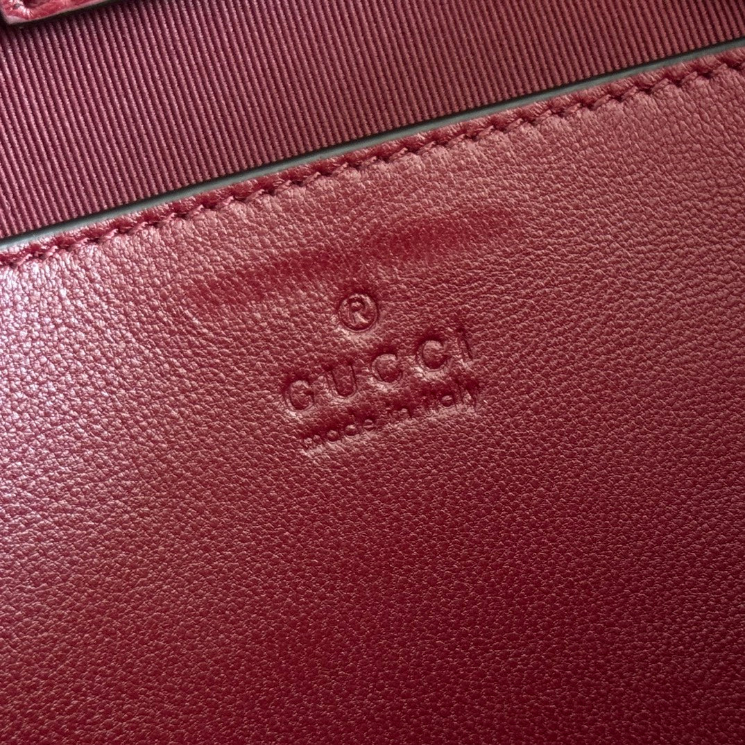 GG 2025 Marmont Tote Bag 29cm Rosso Ancora Red Sheepskin 273627