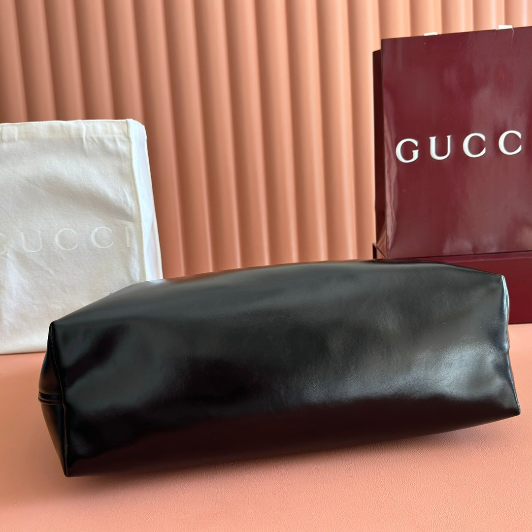 Gucci 2026 Giglio Large Tote Bag 60cm Black Leather 277087
