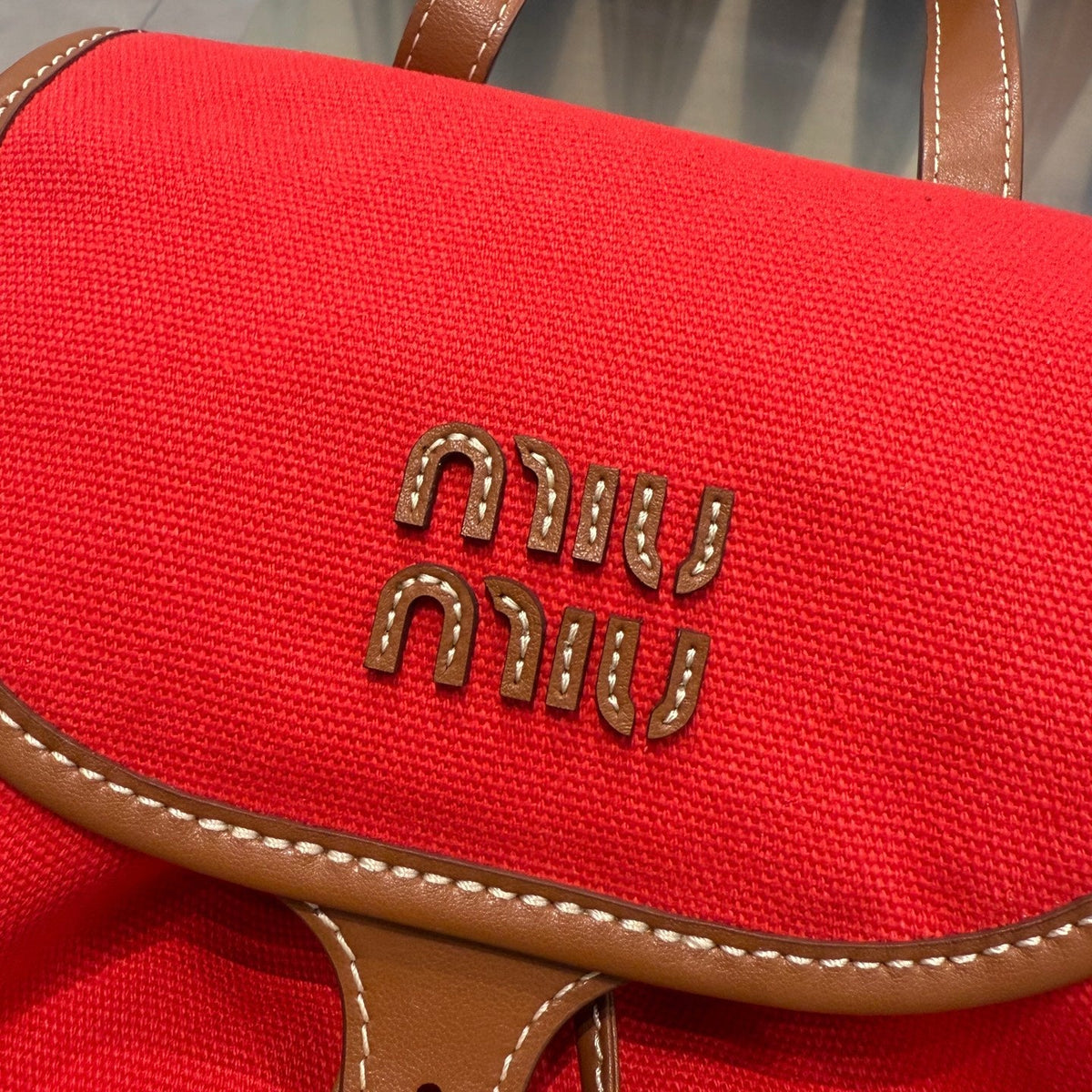 MiuMiu 2026 Aluminum Backpack Bag 30cm Canvas