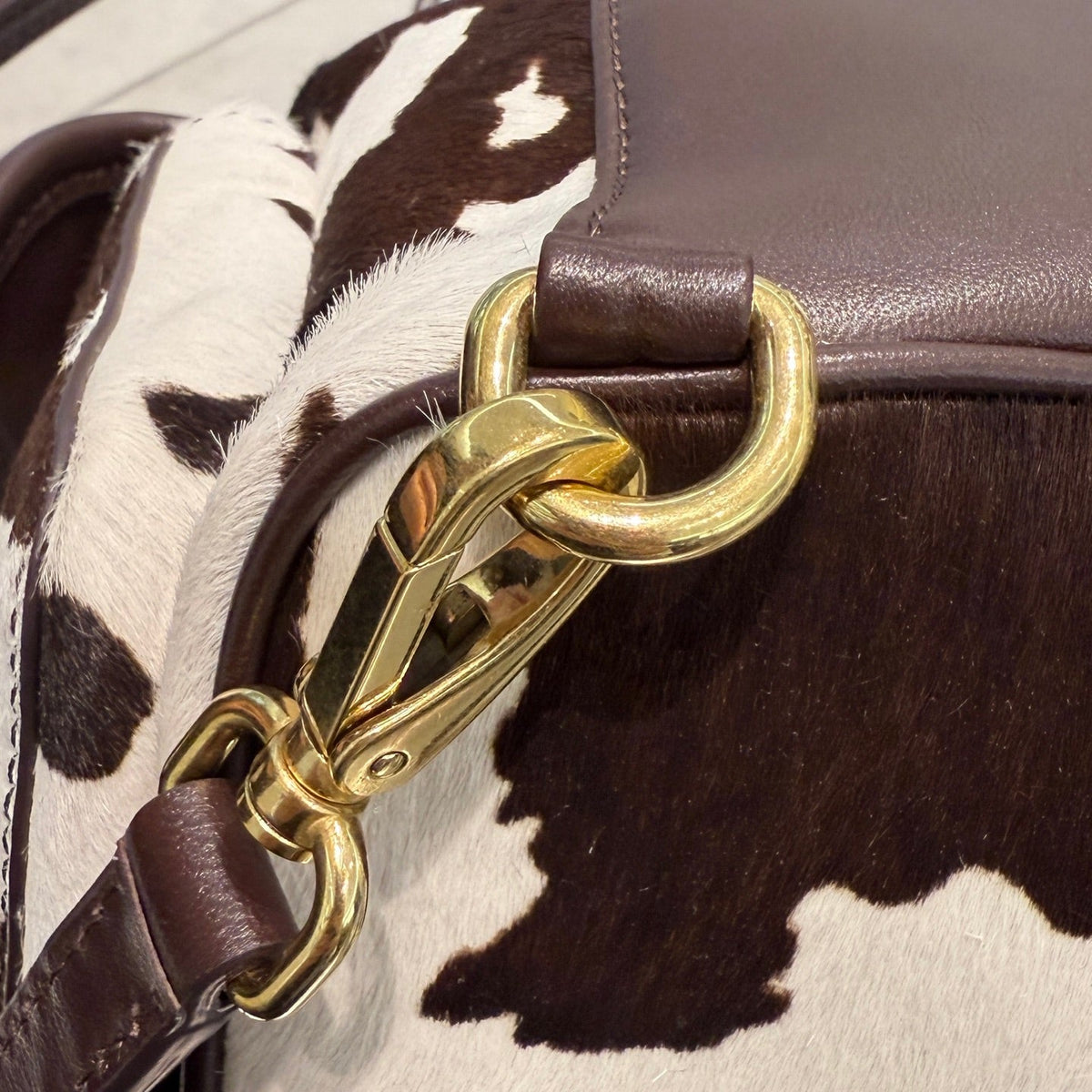 MiuMiu 2026 Calf Hair Backpack 18cm Brown White Suede