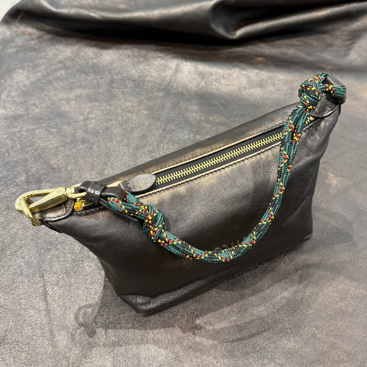 MiuMiu 2026 Aged-Effect Bag 19cm Black Leather