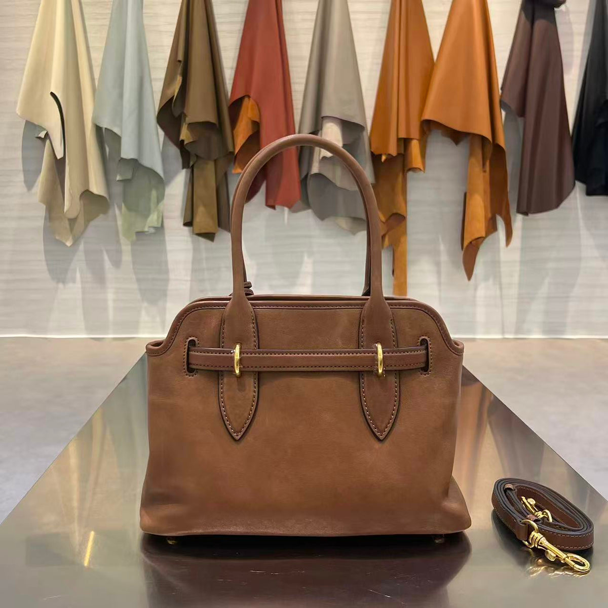 MiuMiu 2026 Aventure Tote Bag 30cm Canvas Leather