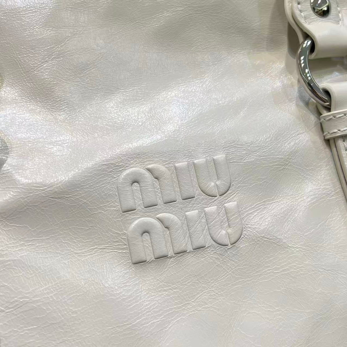 MiuMiu 2026 Shiny Top Handle Bag 30cm Leather