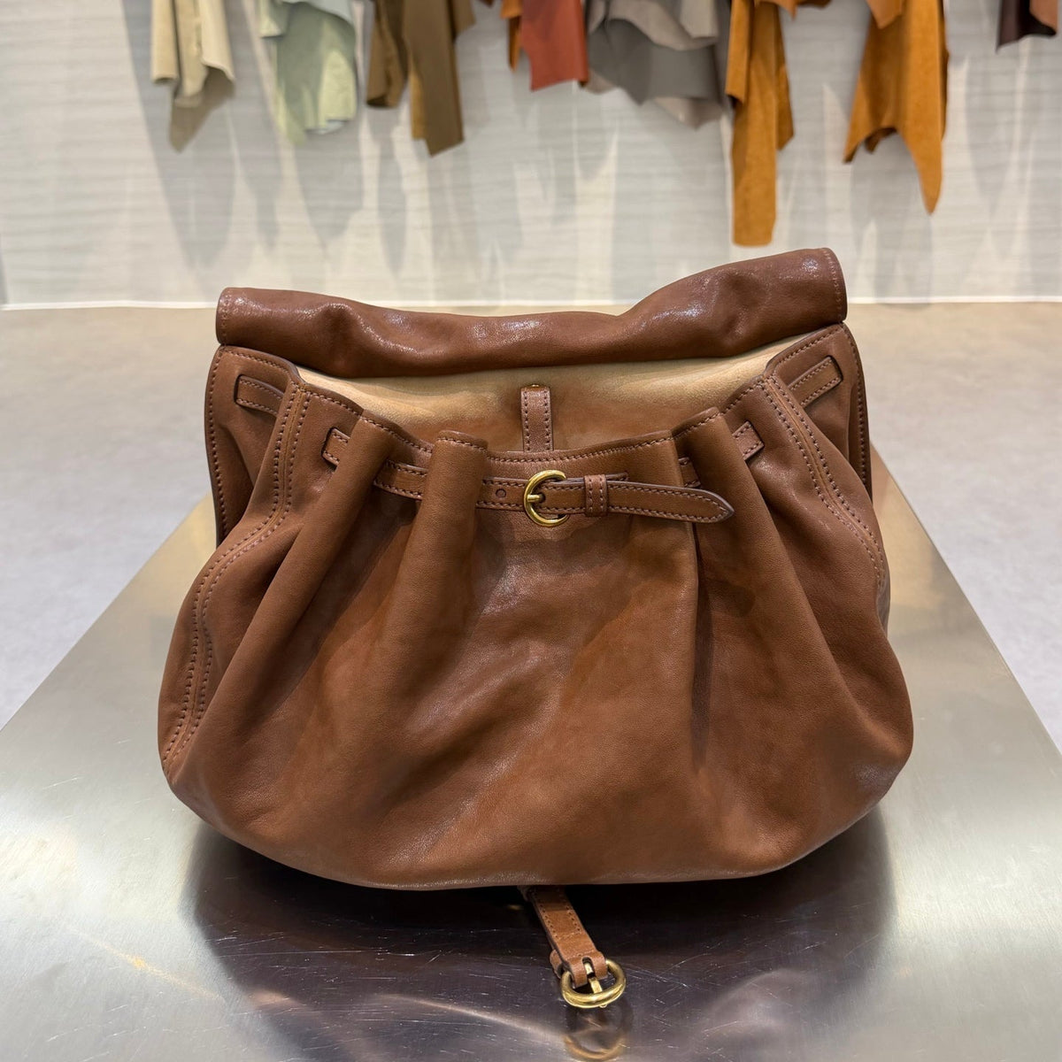 MiuMiu 2026 Rendez-vous Bag 40cm Brown Leather