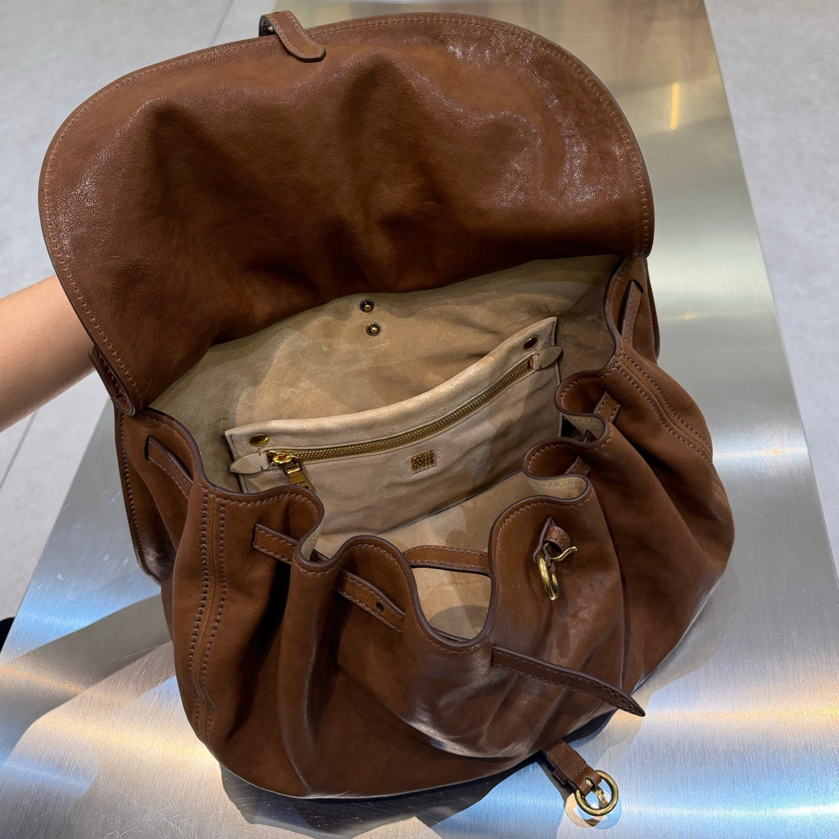 MiuMiu 2026 Rendez-vous Bag 40cm Brown Leather