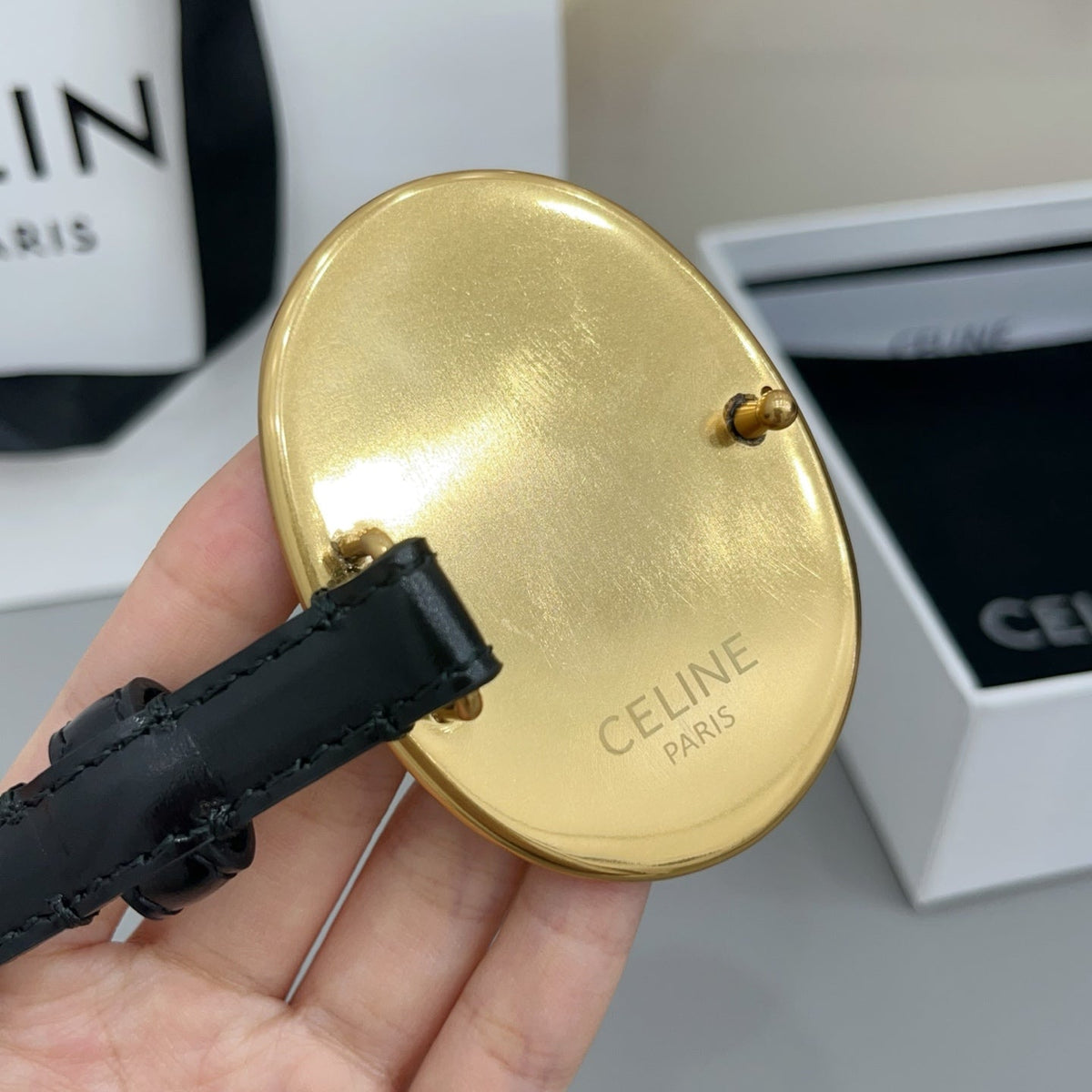 Celine 2026 Arc de Triomphe 13mm Leather Belt