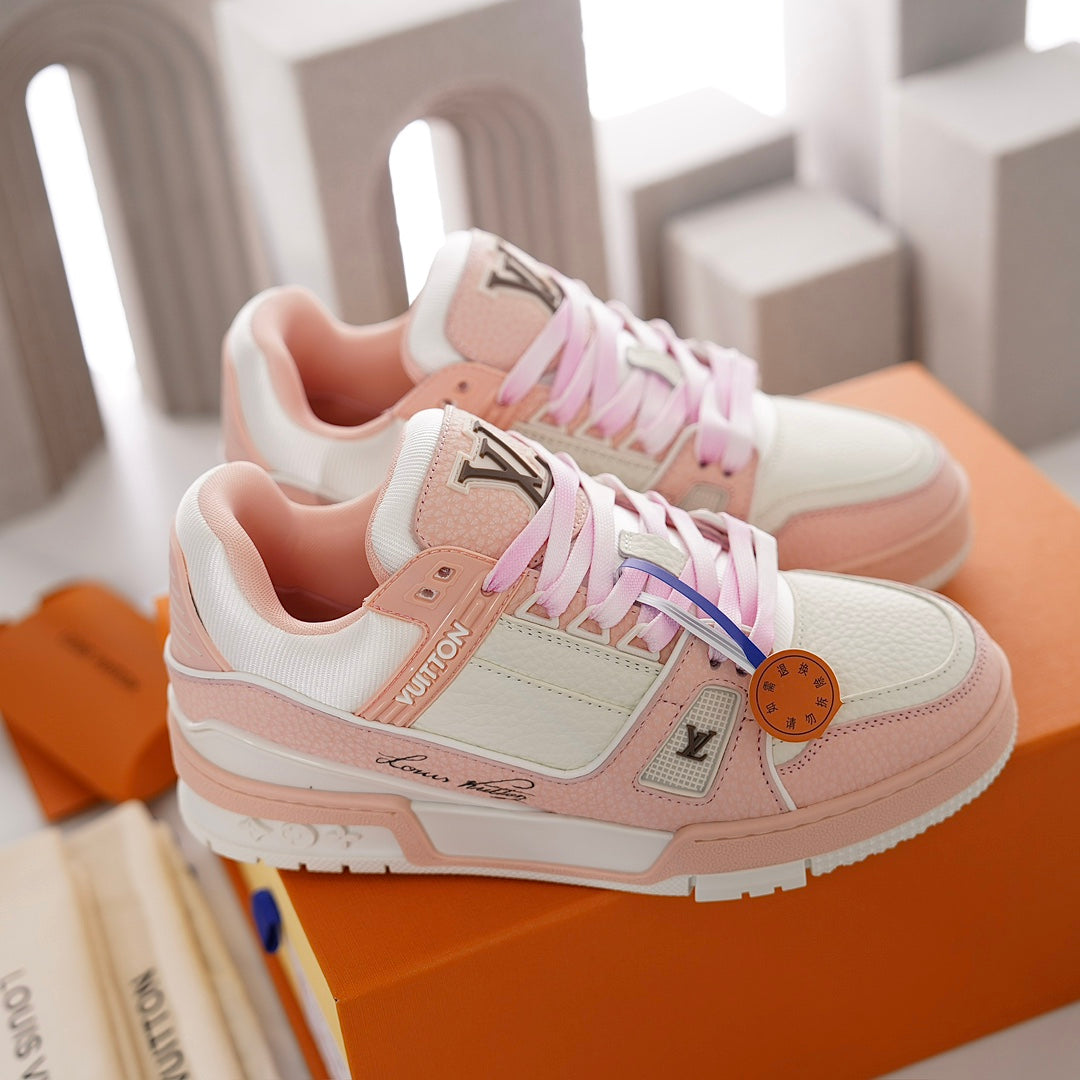 LV TRAINER IN PEACHY PINK CALFSKIN