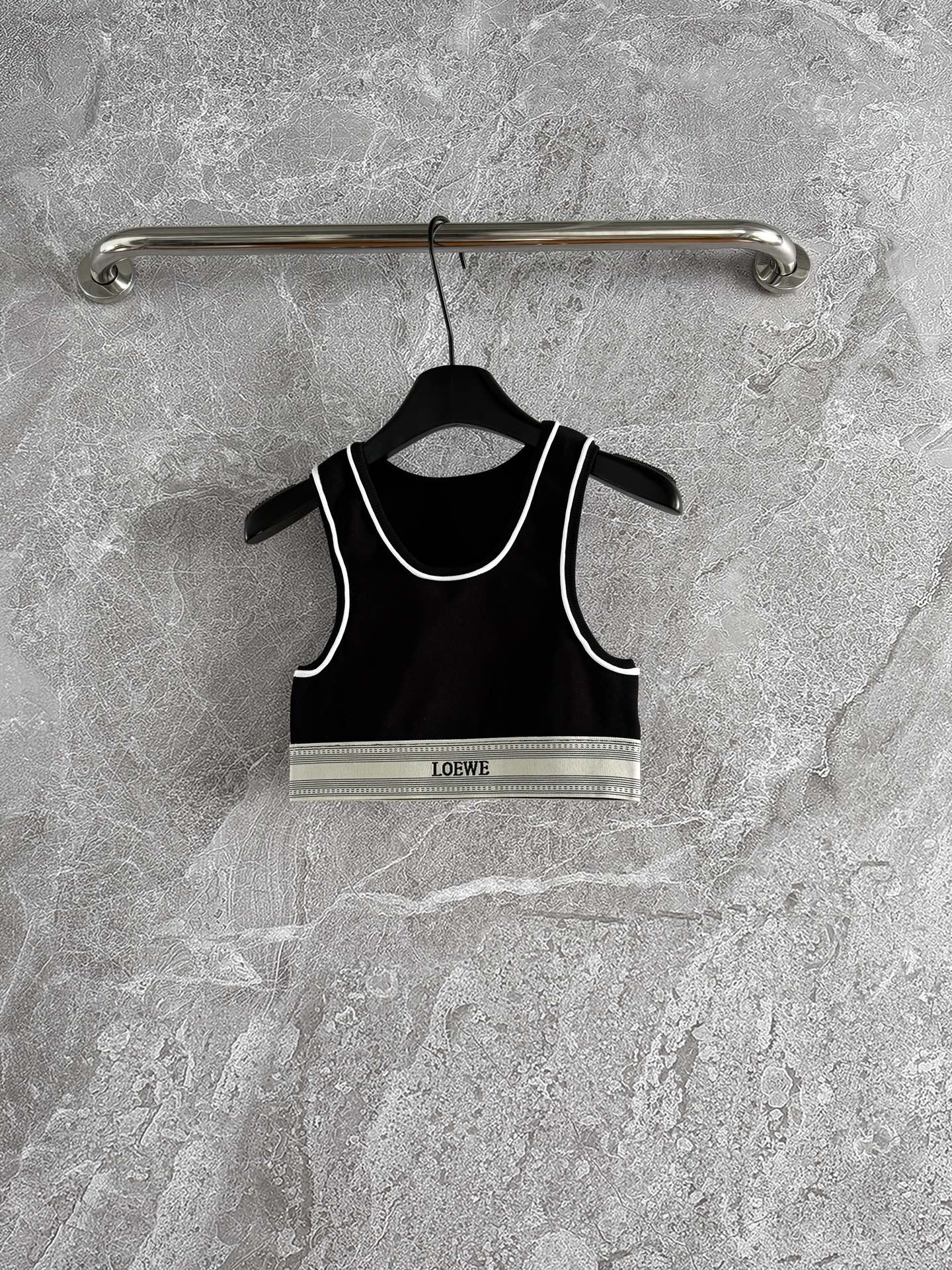 Joewe Sport Vest Black White Cotton