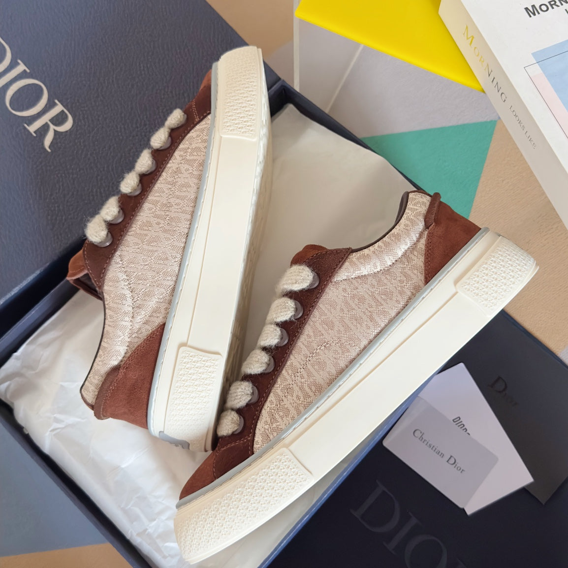 CD B33 Sneaker 40mm Dark Brown Mix Light Brown Monogram Suede