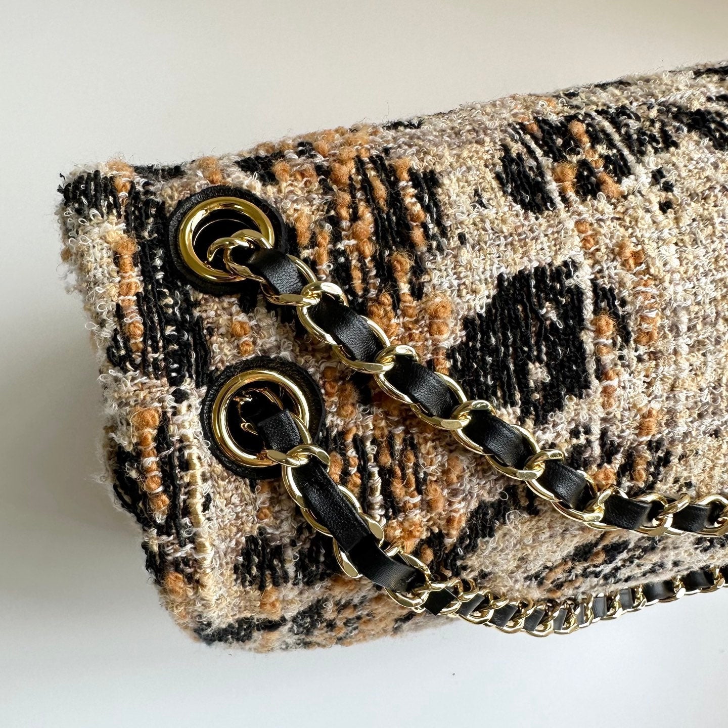 Chanel 2026 Leopard Print CF Maxi Flap Bag Tweed Leather