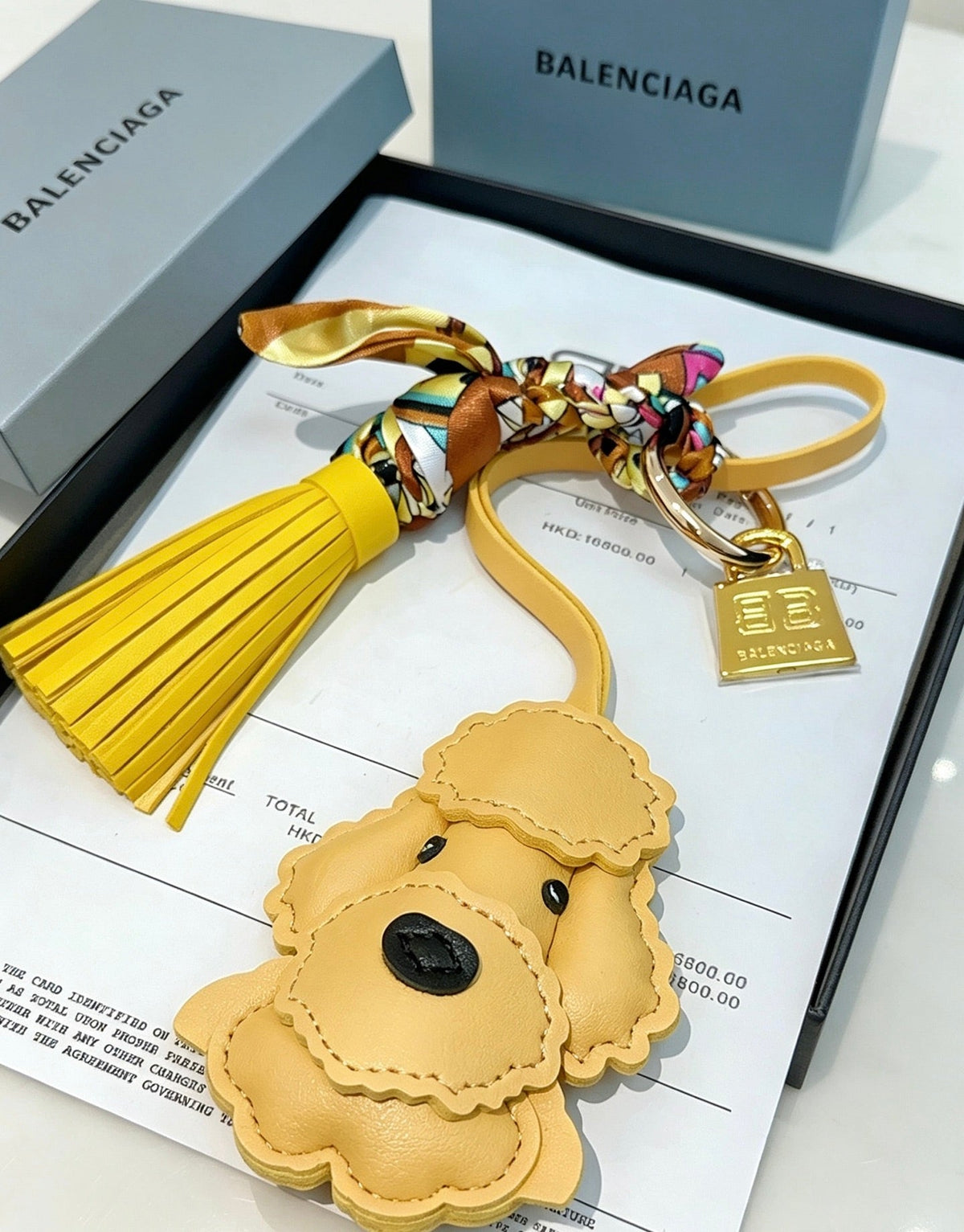Balenciaga Yellow Leather Poodle-shaped Charm