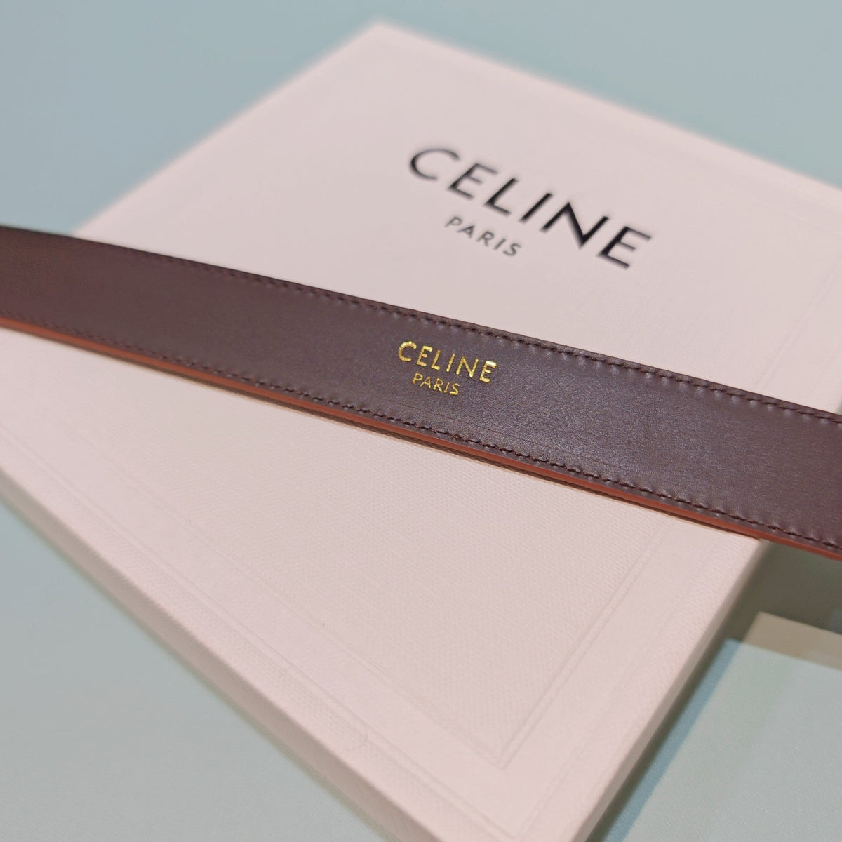 Celine 2026 Medium Triomphe Silver Belt 25mm Suede 194538
