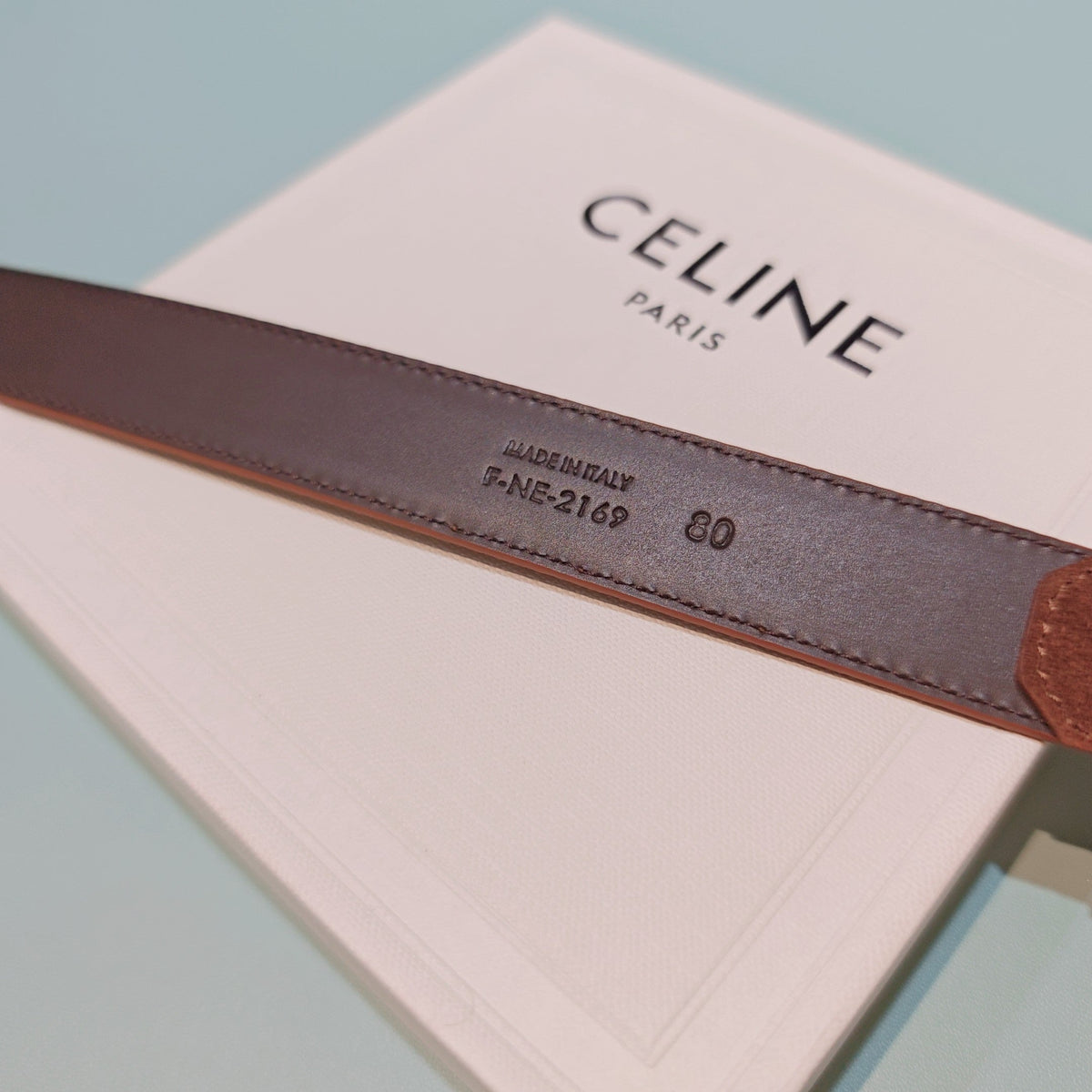 Celine 2026 Medium Triomphe Silver Belt 25mm Suede 194538
