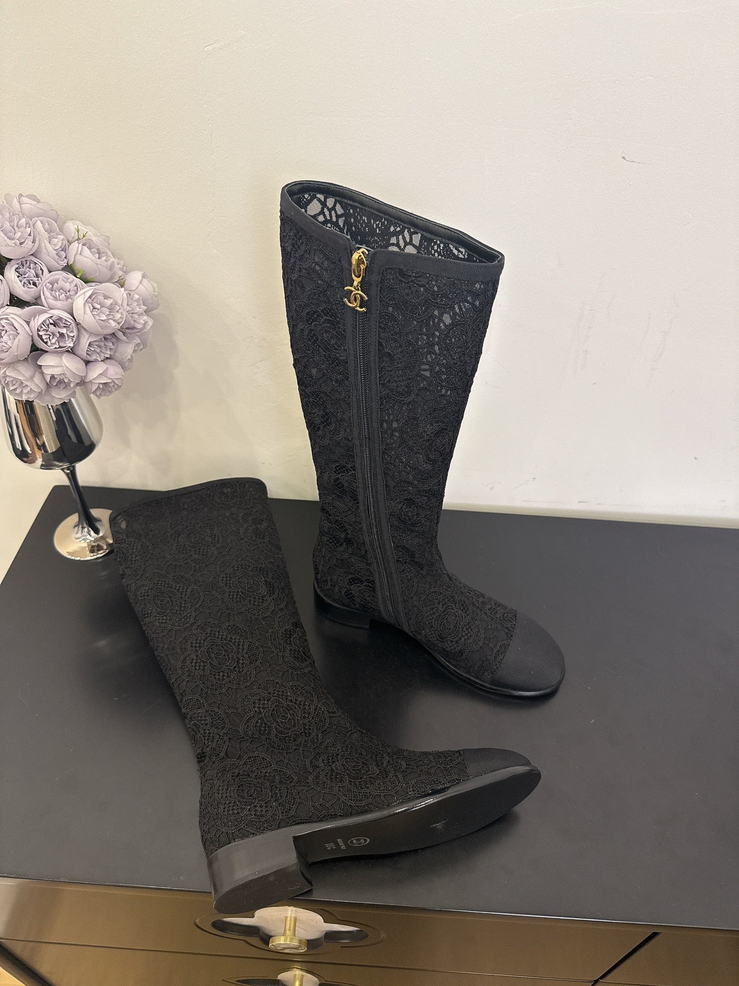 CC 25 Long Boot Black Mesh 354927