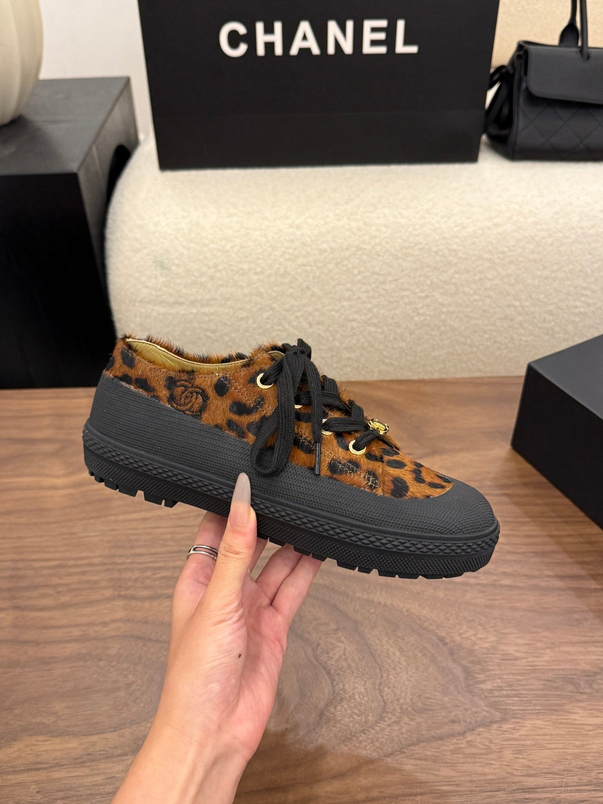 Chanel 2026 Rubber Toe Animal Sneakers Horsehair Leather 122691