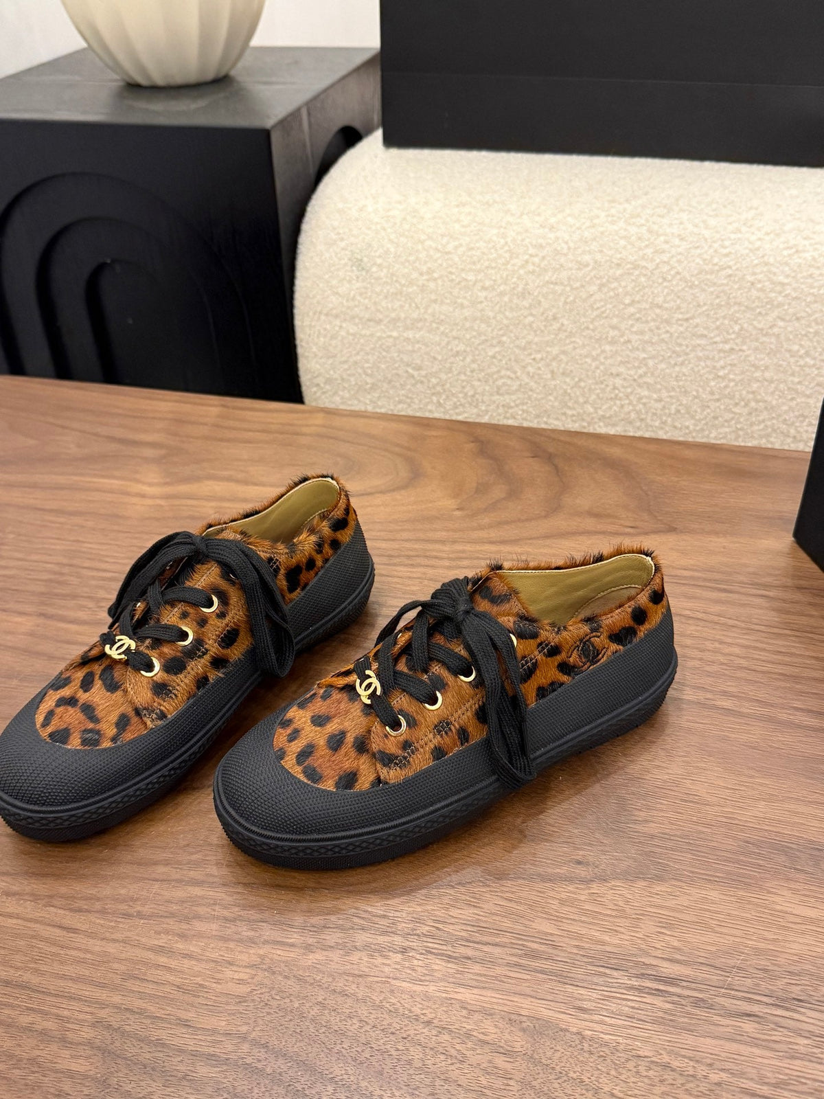 Chanel 2026 Rubber Toe Animal Sneakers Horsehair Leather 122691