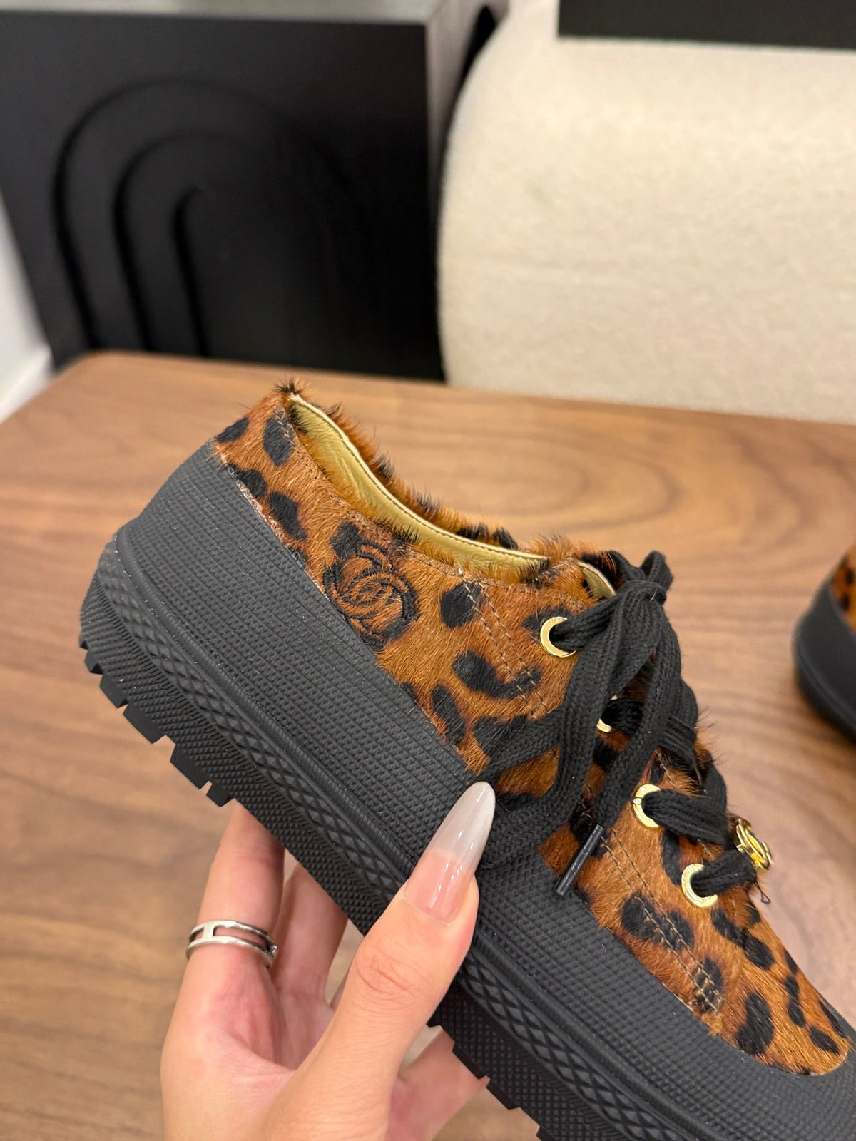 Chanel 2026 Rubber Toe Animal Sneakers Horsehair Leather 122691