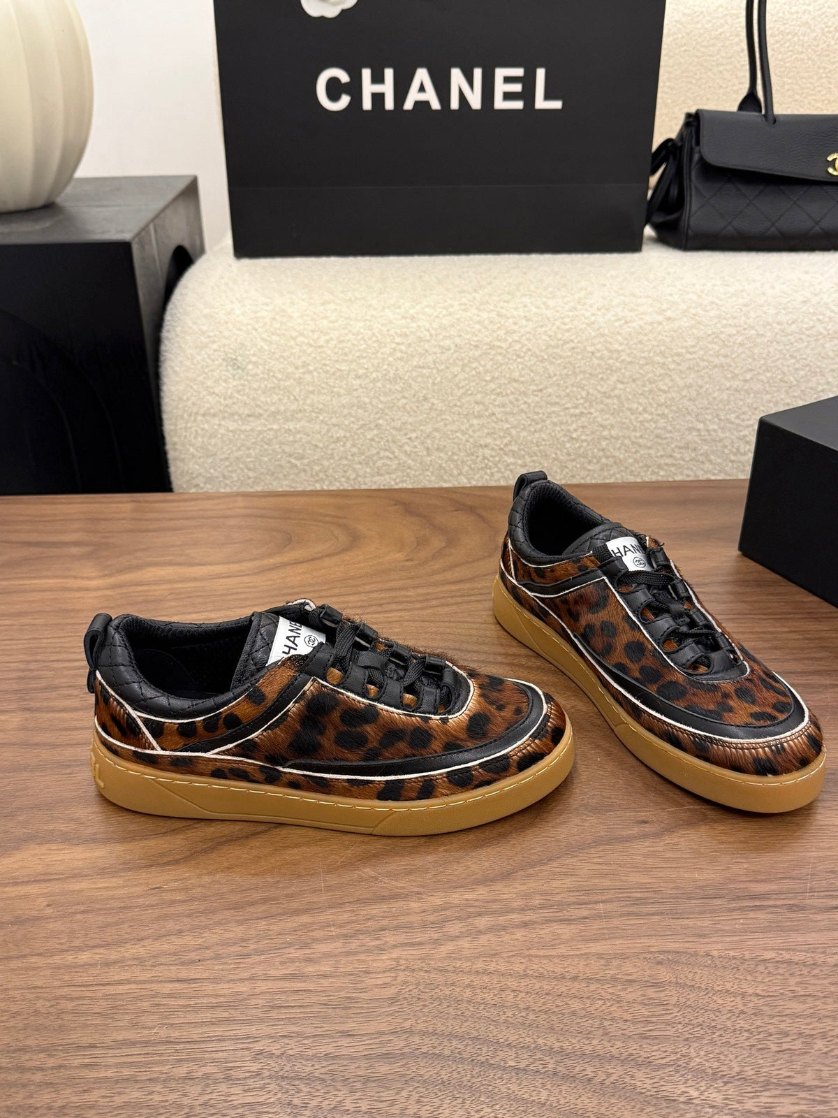 Chanel 2026 Animal Print Sneakers Horsehair Leather 122694