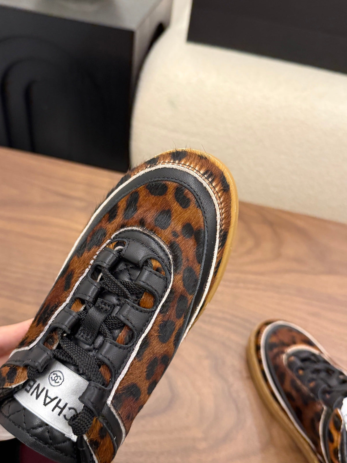Chanel 2026 Animal Print Sneakers Horsehair Leather 122694