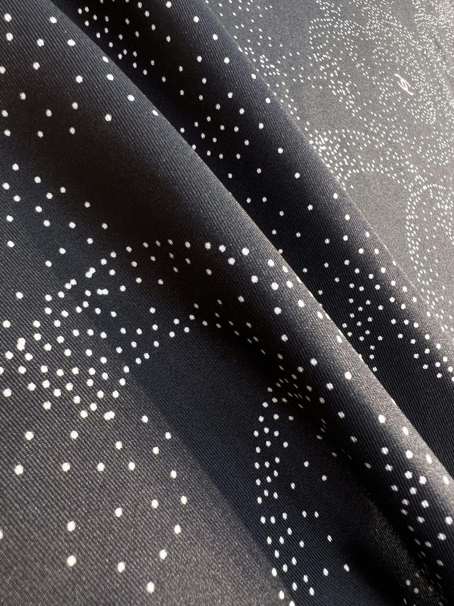 CC Square Scarf 90 CM In Black Camellia Polka Dot Silk 288736