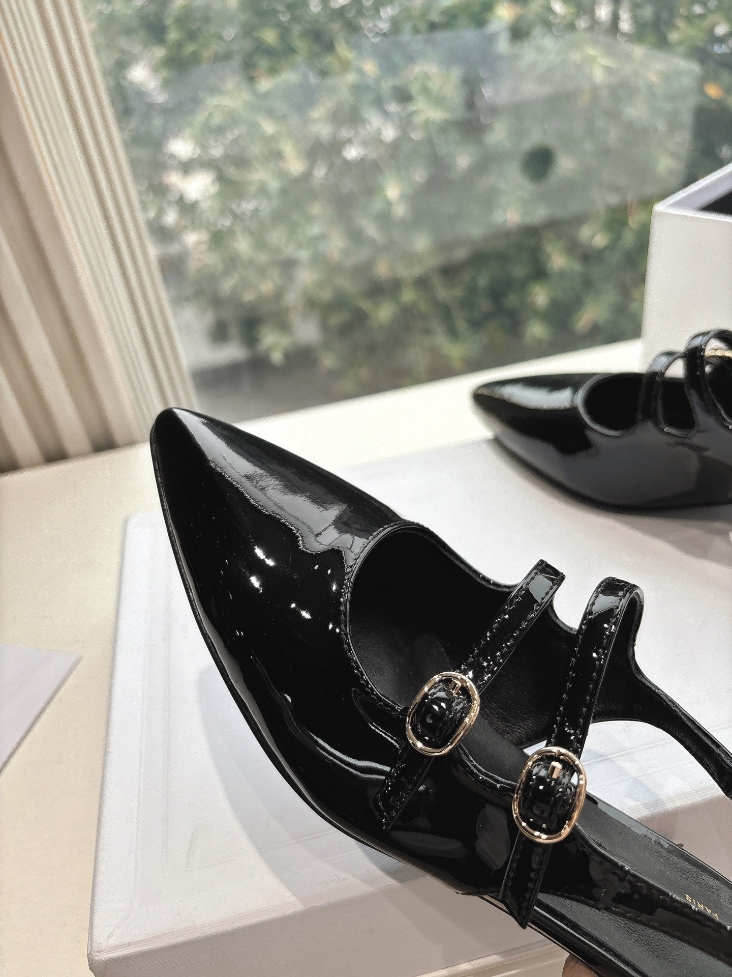 CELINE  Slingback Black Patent Leather 285949