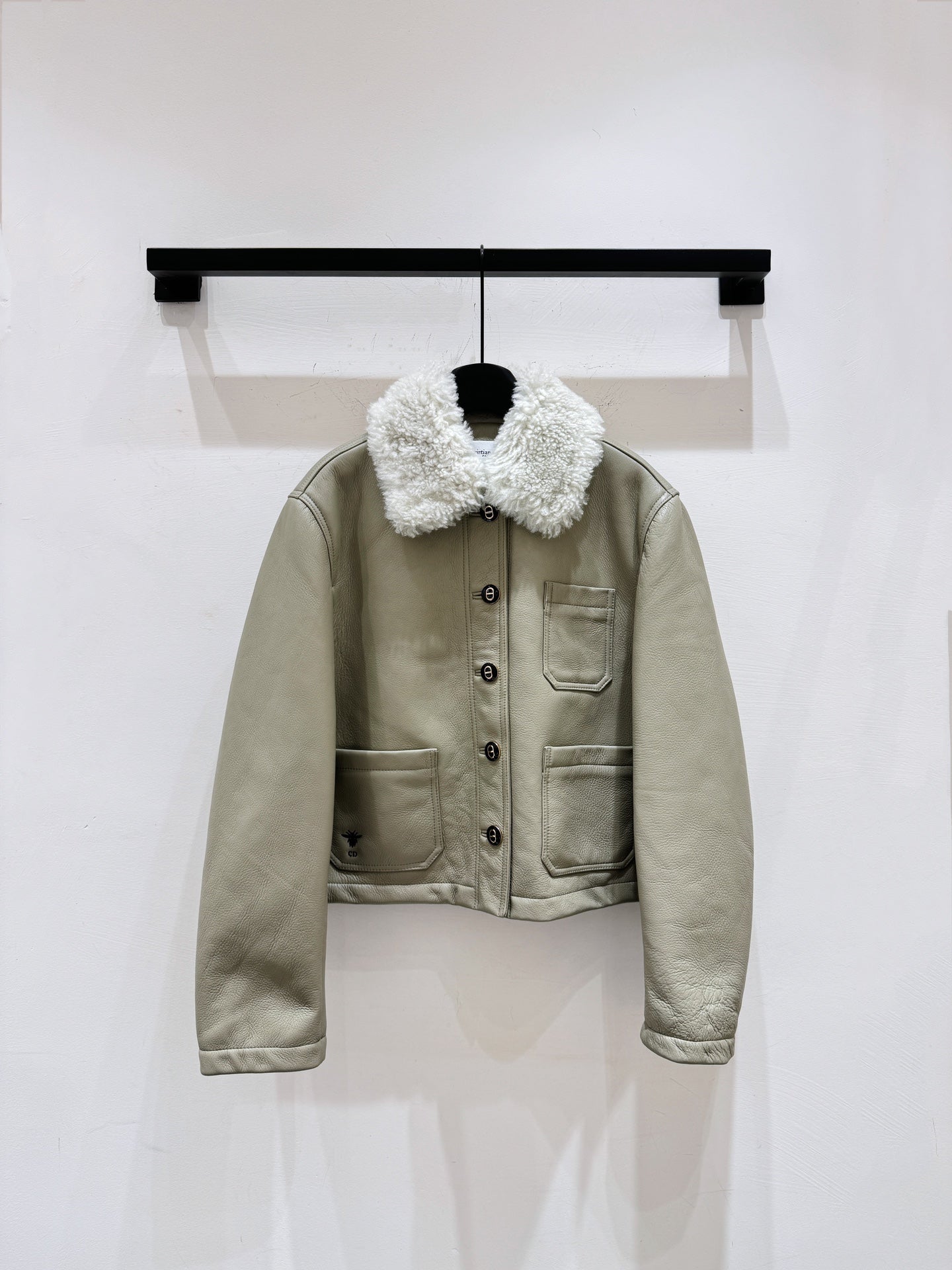 CD 25 Fur Leather Coat Black And Brown Earth