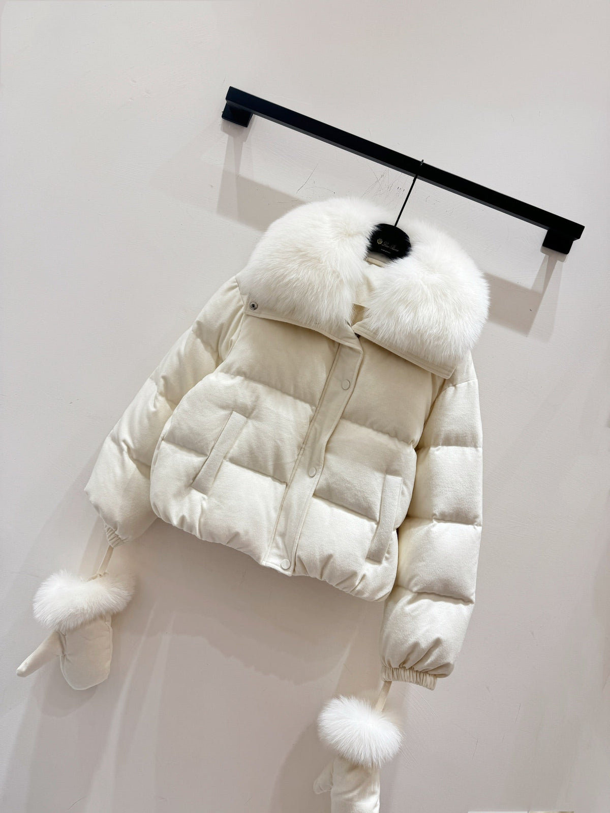 LP 25 Coat White Fur Down Cashmere 310244