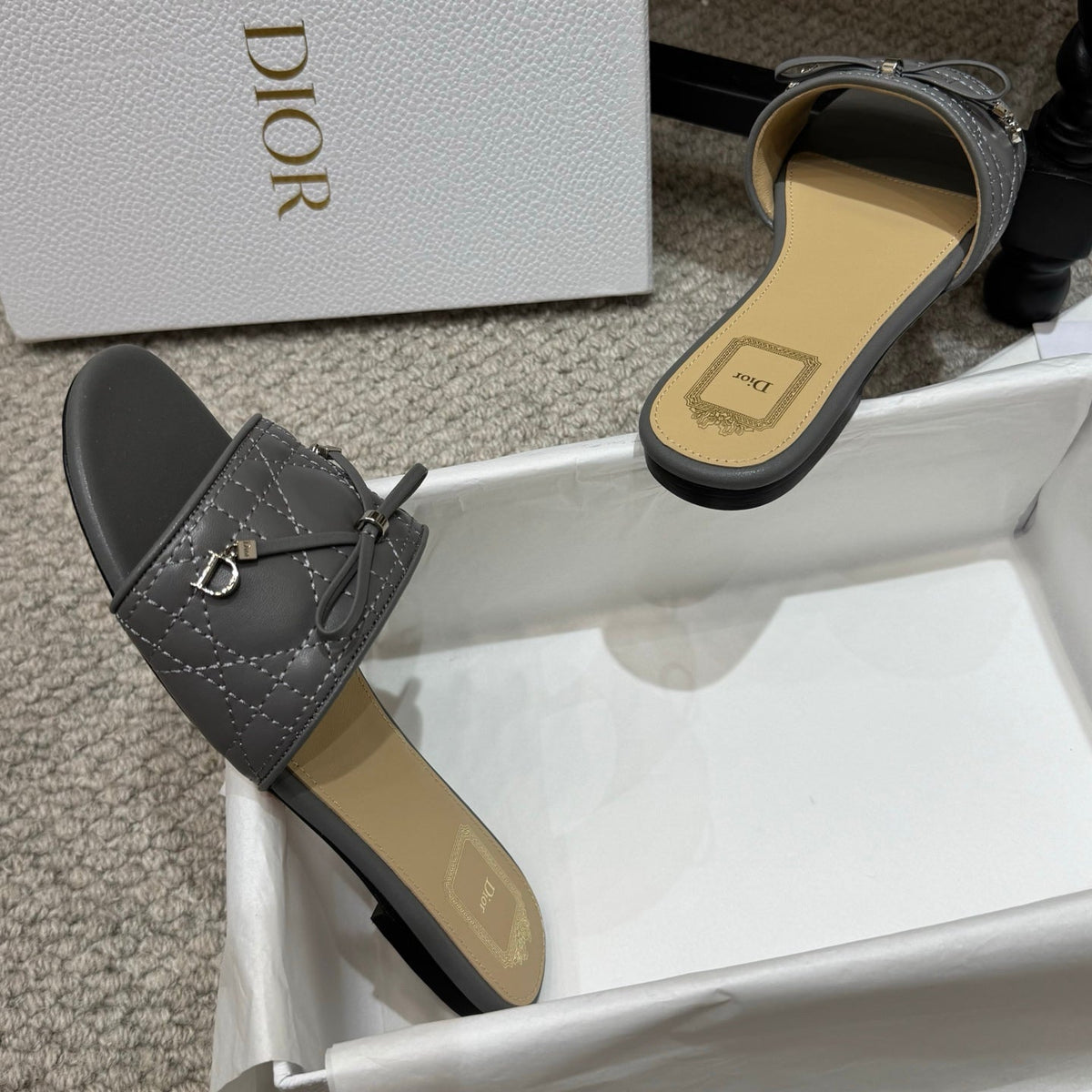 Dior 2026 Cannage Heeled Slide Sandal Sheepskin 932161