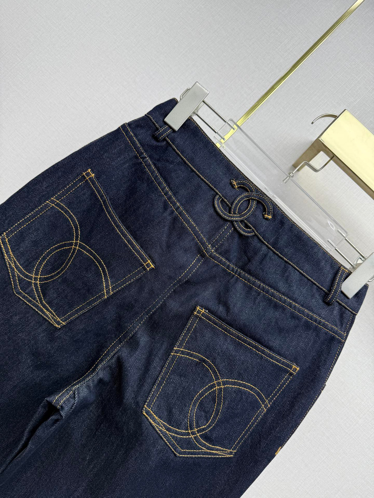Chanel 2026 Straight Leg Jeans Navy Blue Cotton 365077