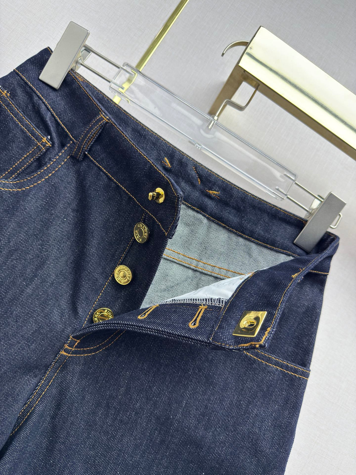 Chanel 2026 Straight Leg Jeans Navy Blue Cotton 365077