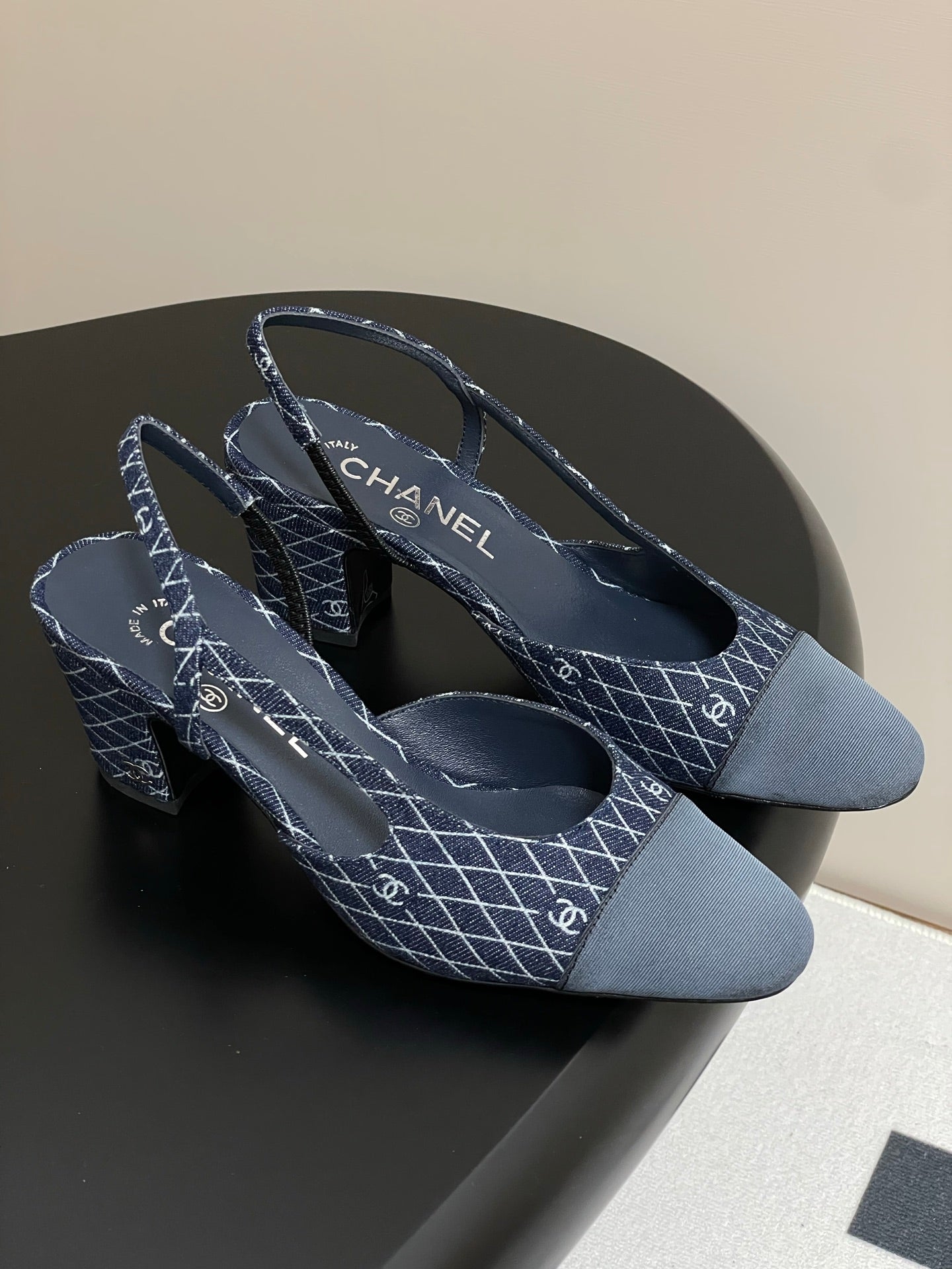 CC 25P Blue Black Quilted Denim
