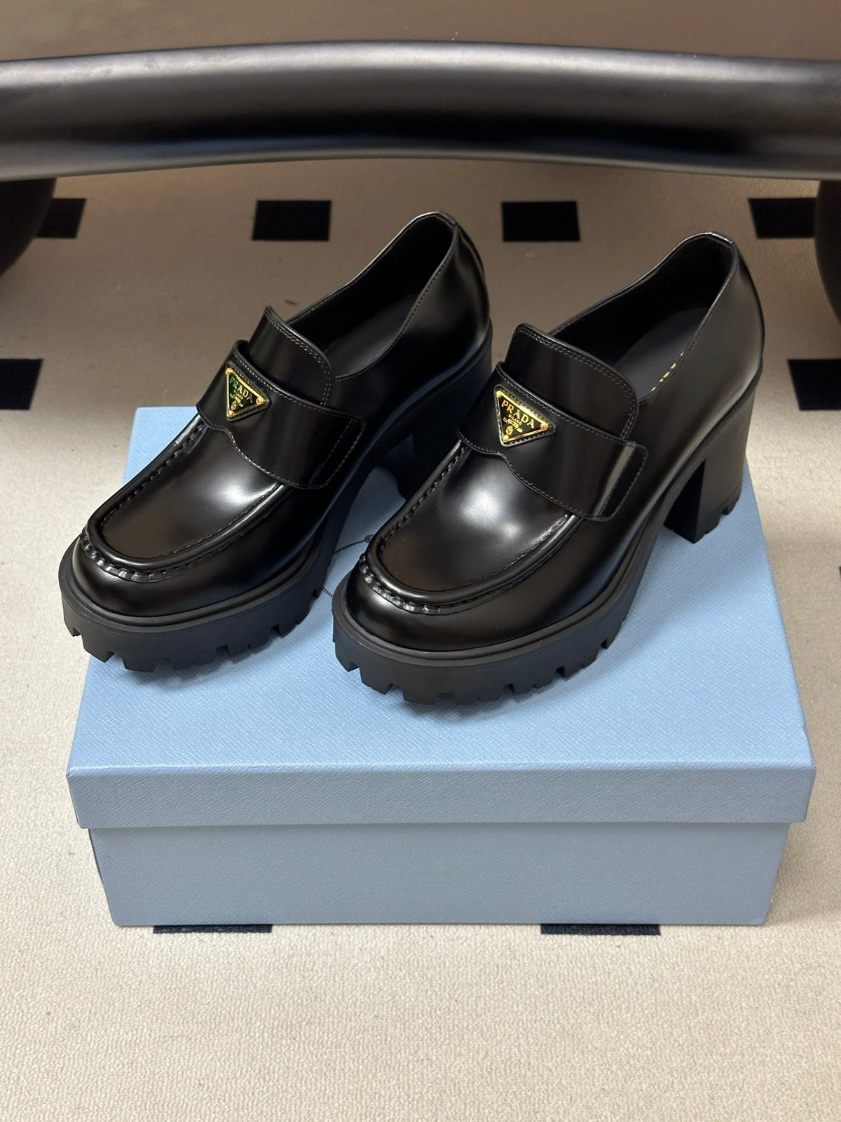 Prada 2026 Teak Loafers 85mm Cowhide 151271