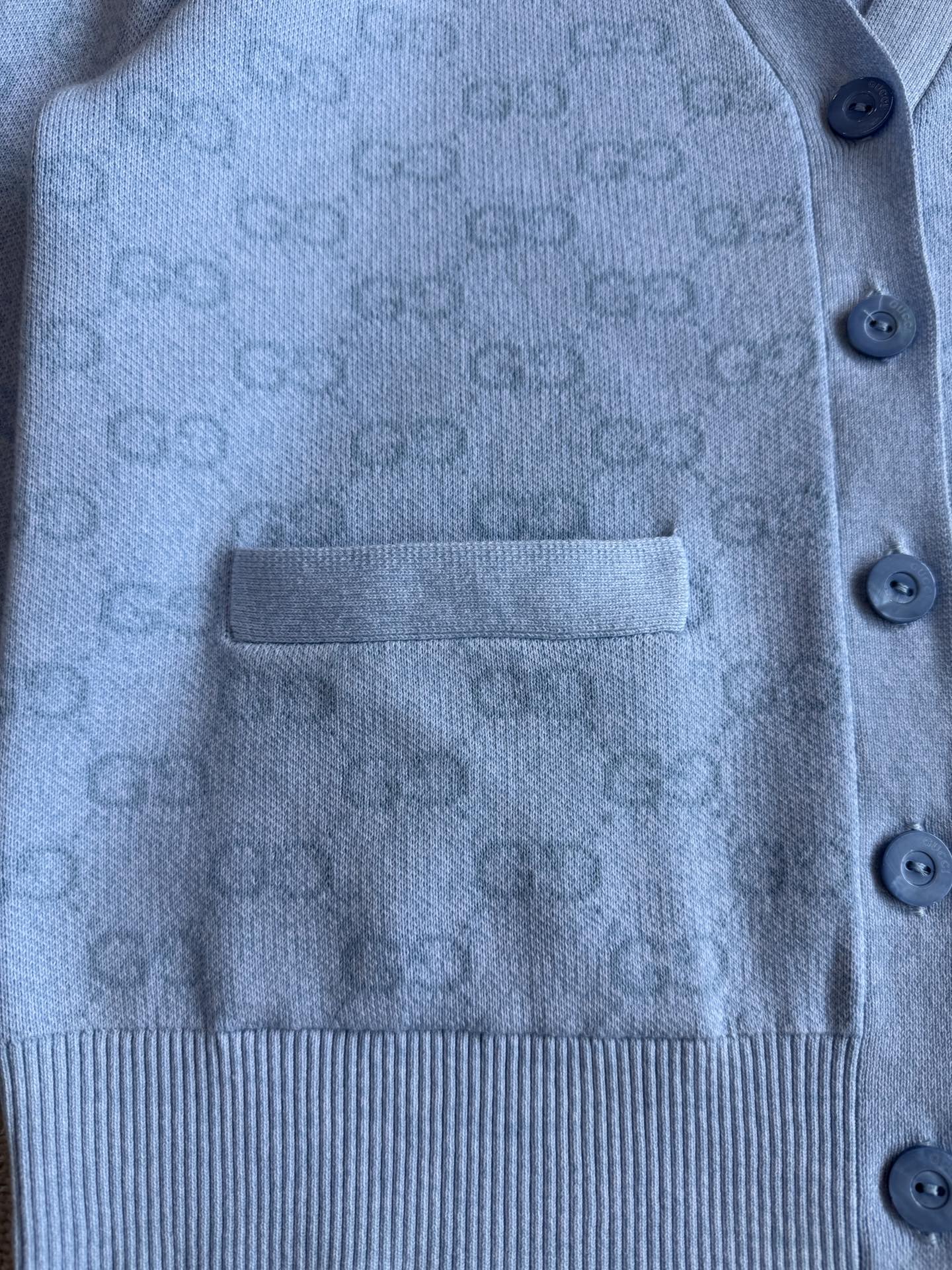 GG 25 Cardigan Blue Wool 0032