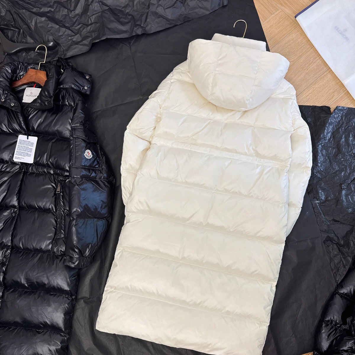 Moncler 2025 Cavettaz Long Coat White Nylon Down