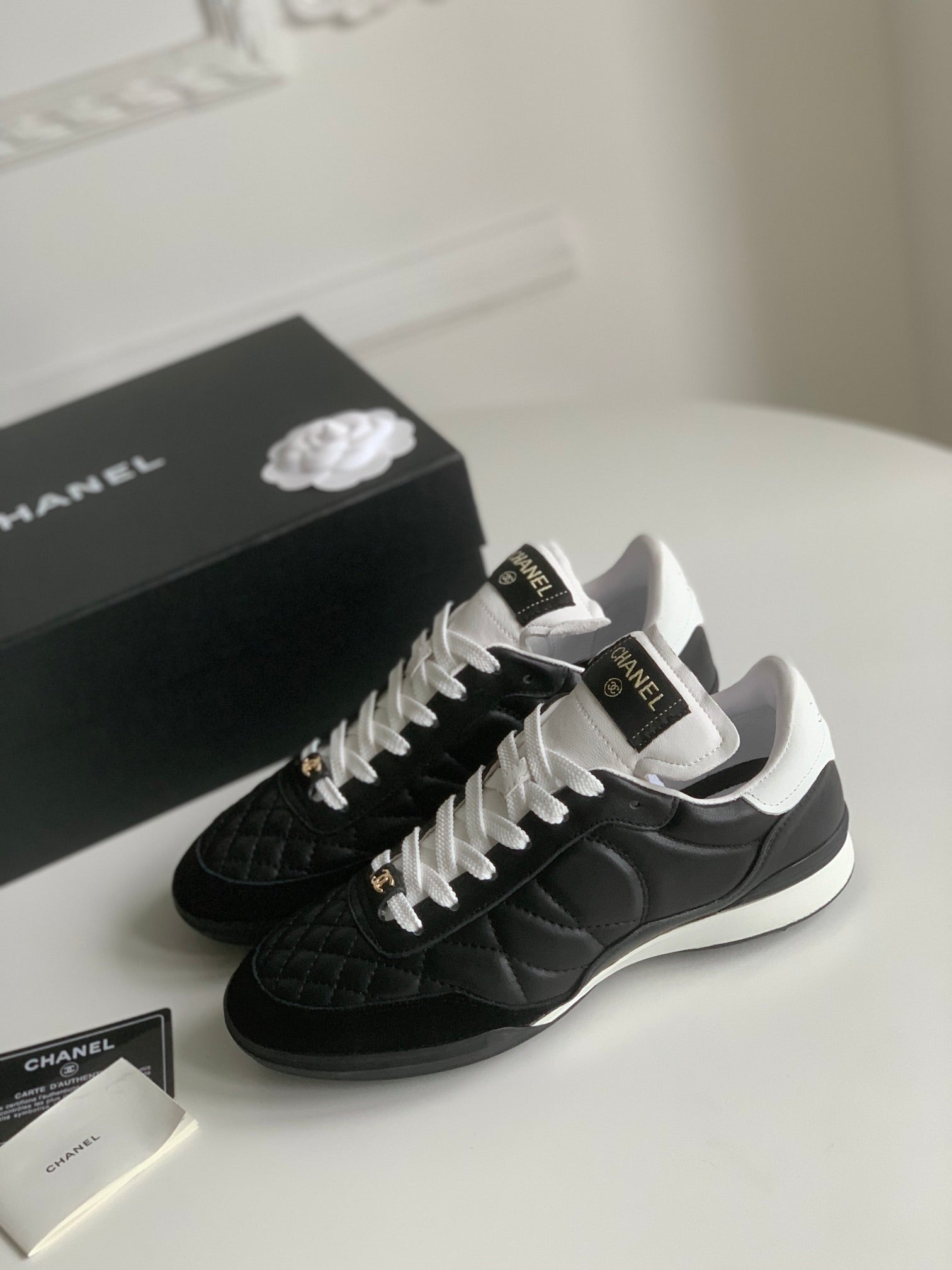 CC Sneaker In Black Lambskin Quilted 143544