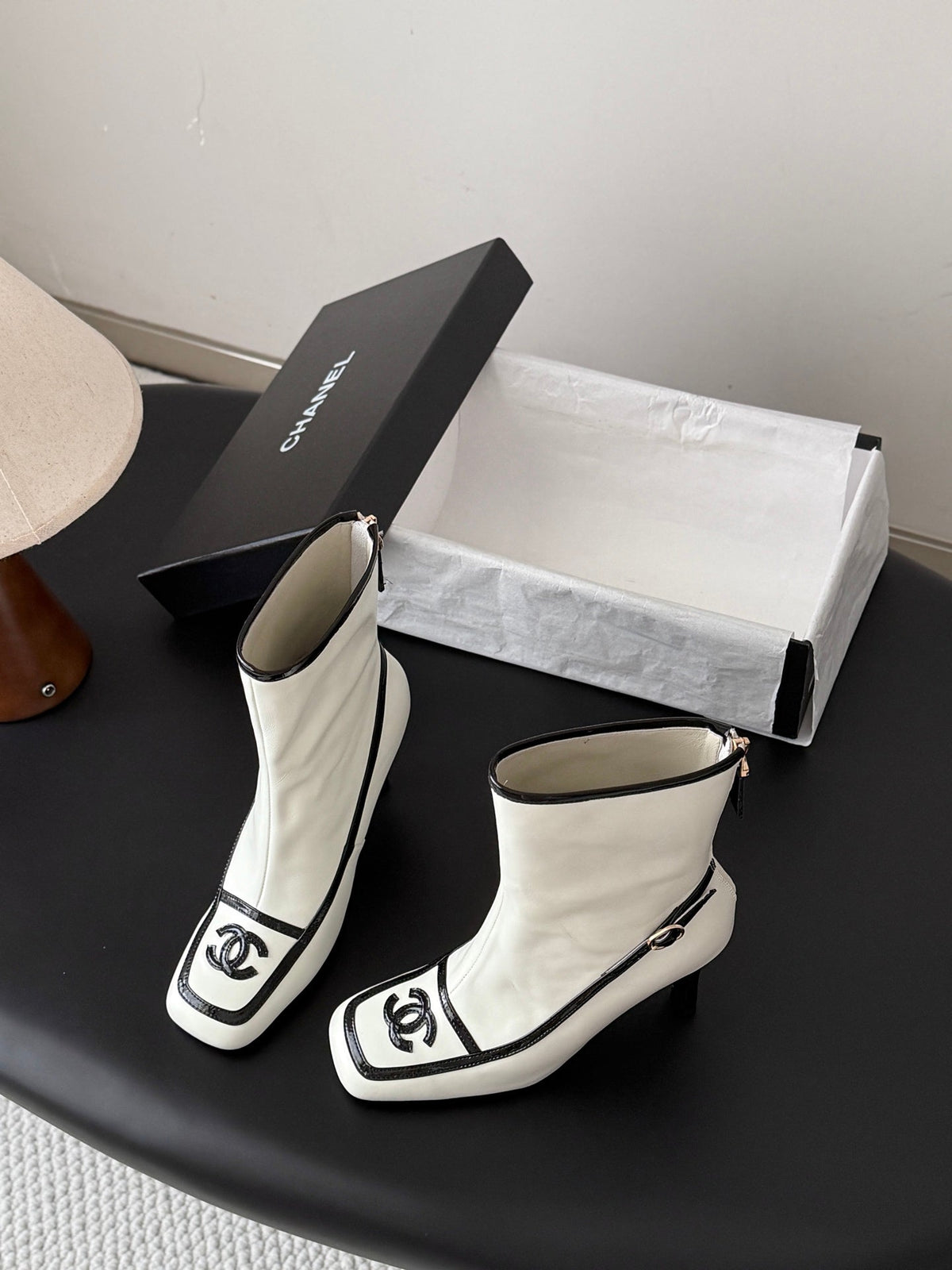Chanel 2026 Square Toe Ankle Boots Leather 127908