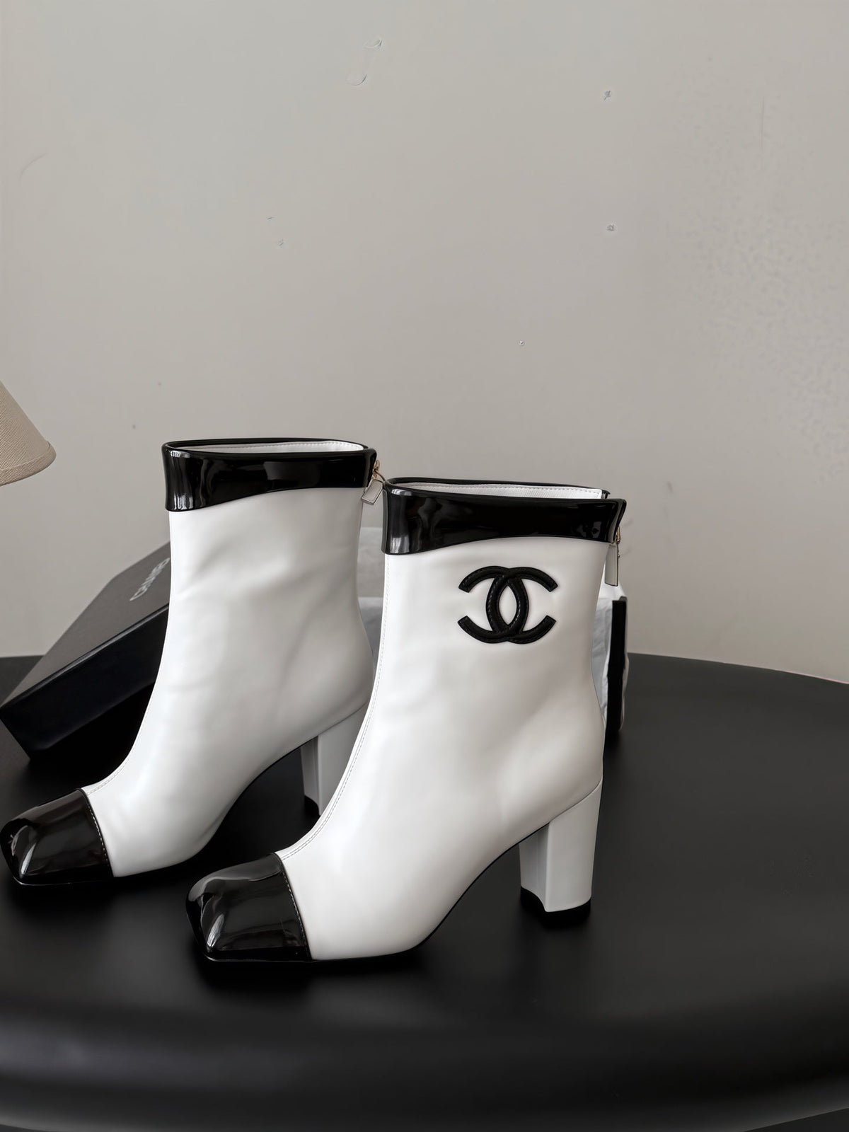Chanel 2026 Square Toe Ankle Boots 75mm Leather 127856