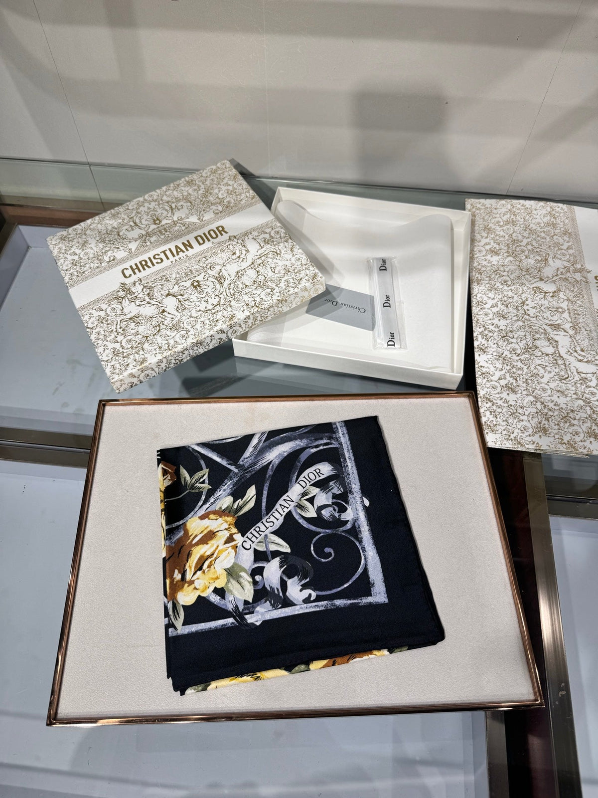 Dior 2026 Floral Scarf 90cm Silk 185385