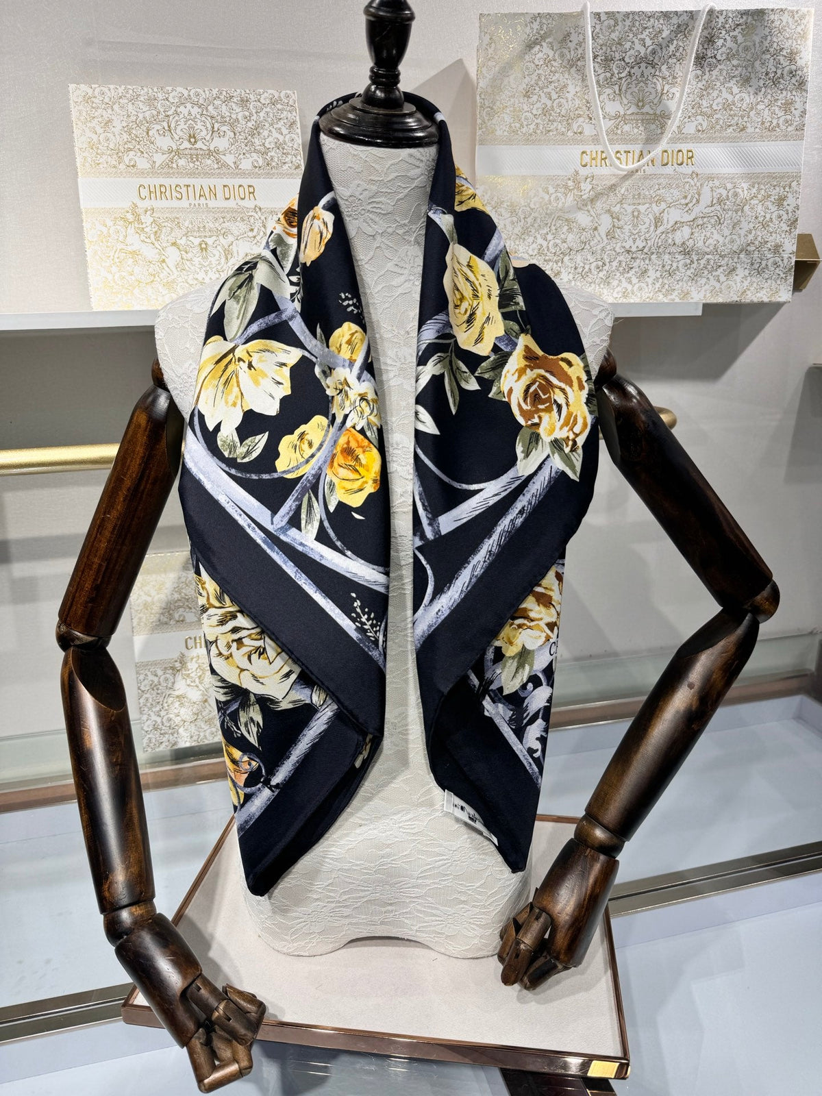 Dior 2026 Floral Scarf 90cm Silk 185385
