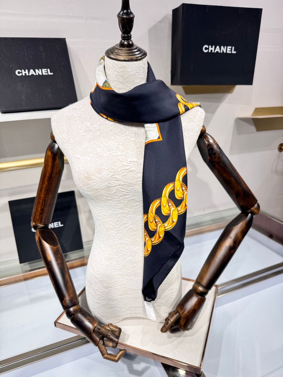Chanel 2026 CC Logo Square Scarf 90cm Silk 203791