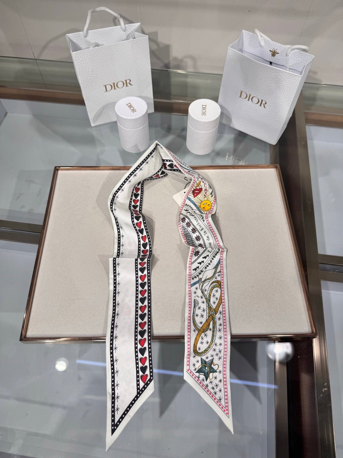 Dior 2026 Tarot Card Scarf 100cm Colorful Silk 203878