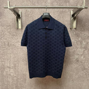 GC 2026 Men's  Short-sleeved Polo Shirt Dark Blue Jacquard Fabric 643433