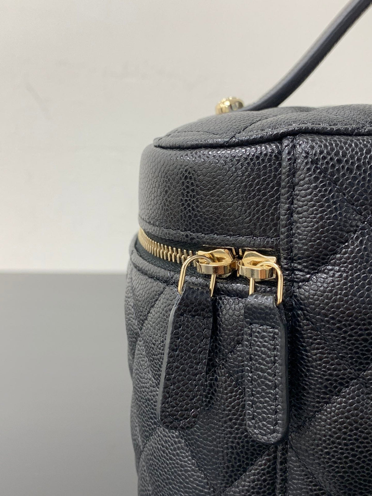 Chanel 2026 Vanity Pouch 21cm Black Caviar Quilted
