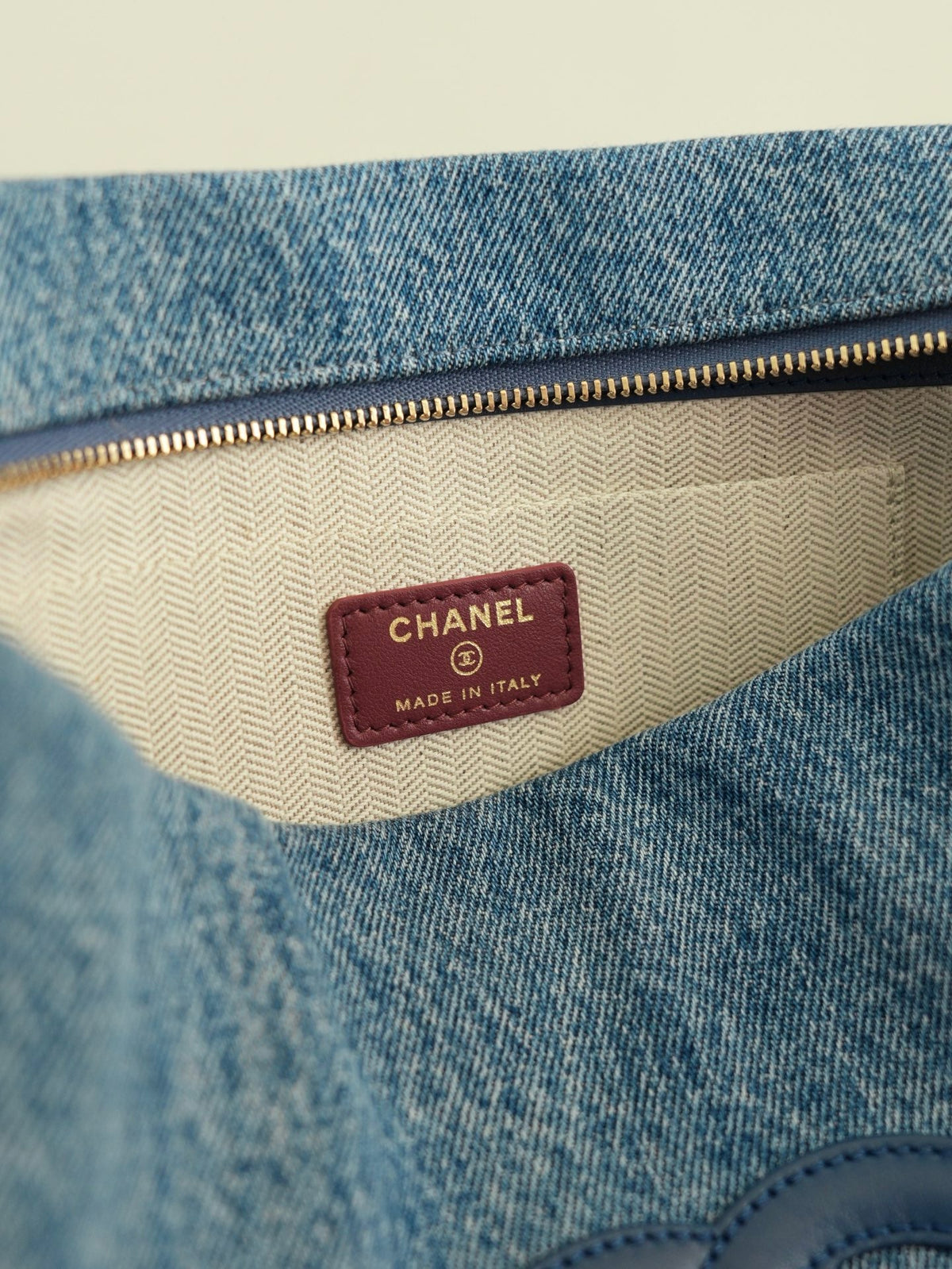 Chanel 2026 Double C Clutch Bag 29.5cm Blue Denim Leather
