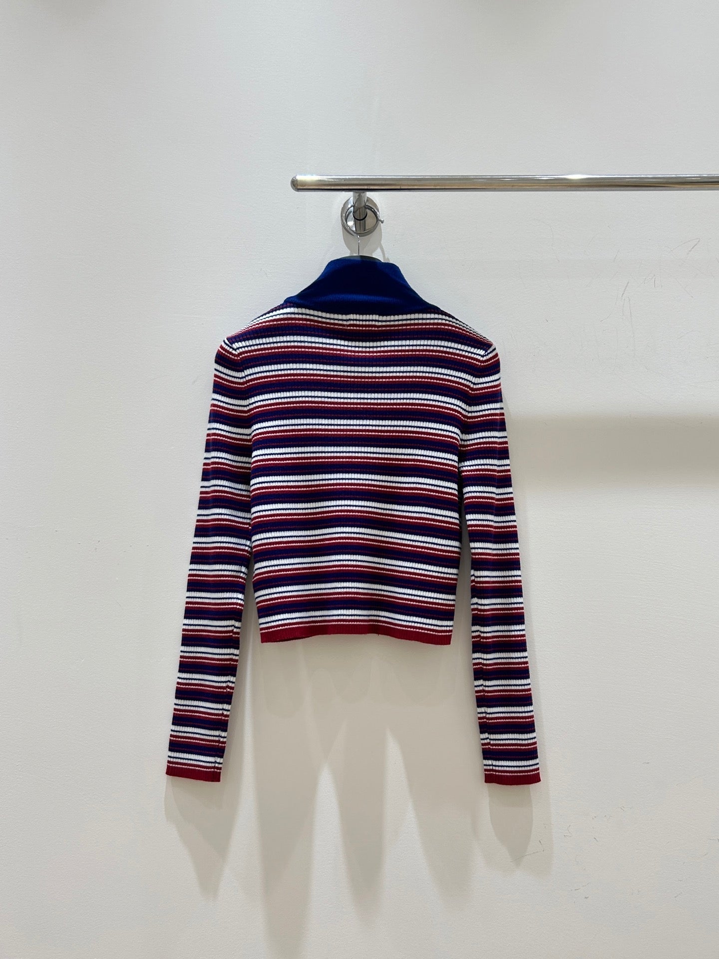 Celine 25 Striped Sweater Red Blue White Wool 308020