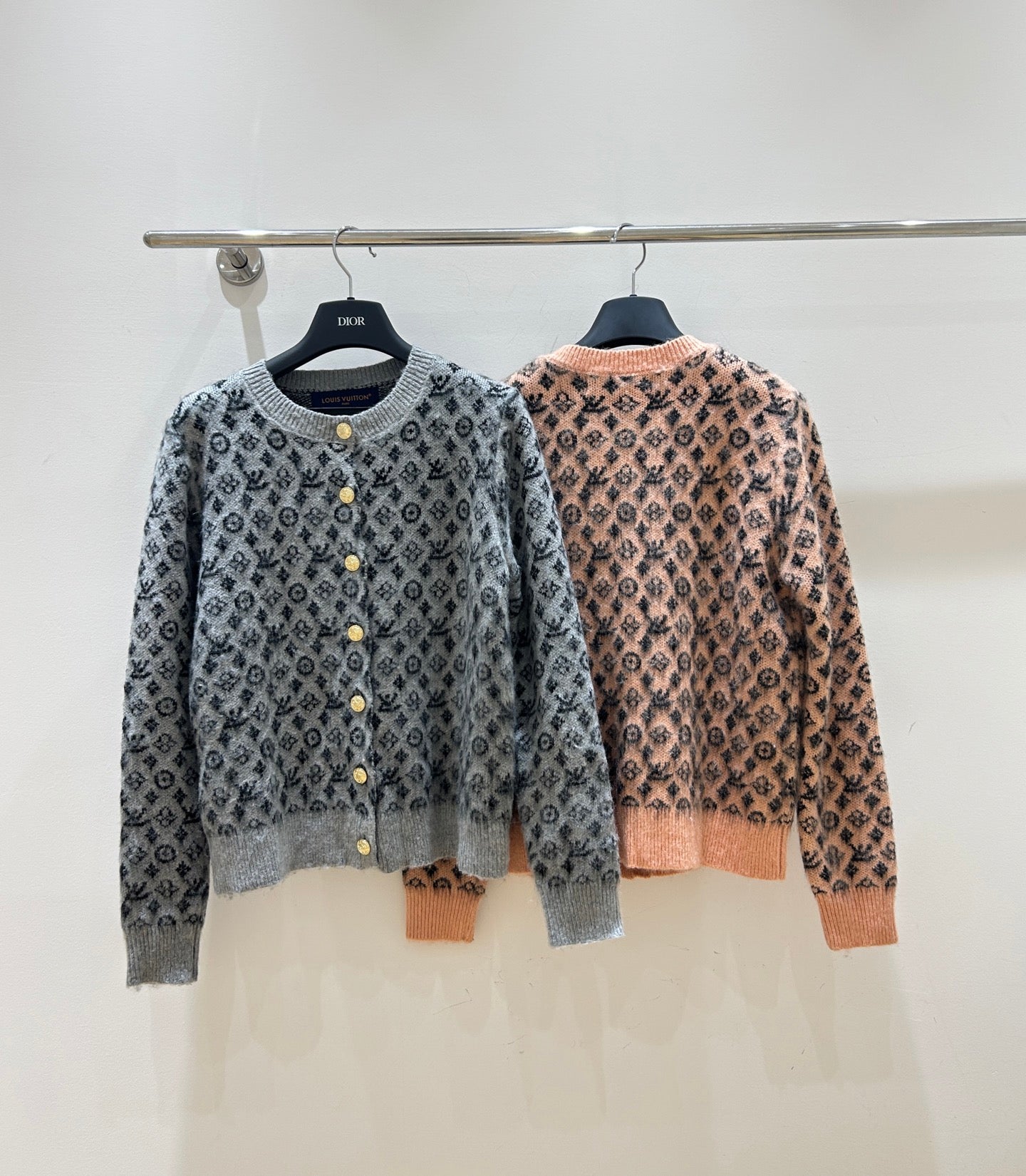 Louis Vuitton 2026 Monogram Jacquard Knit Cardigan Wool 181357