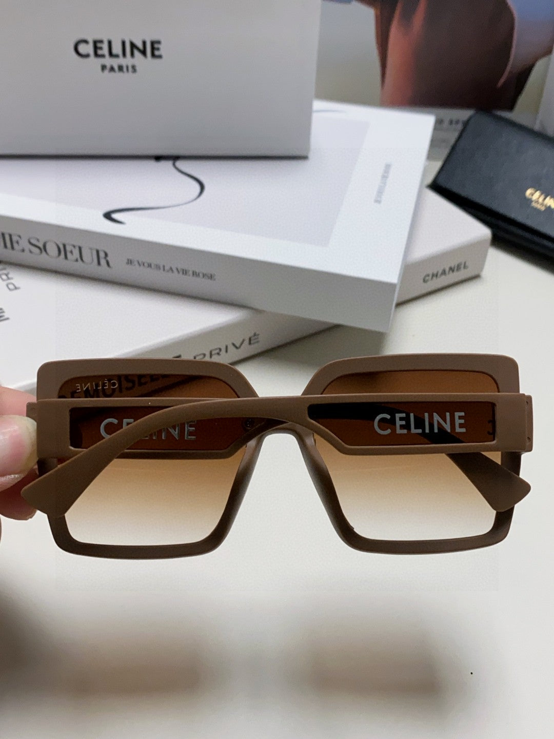 TRIOMPHE SUNGLASSES 573254 IN CAMEL ACETATE